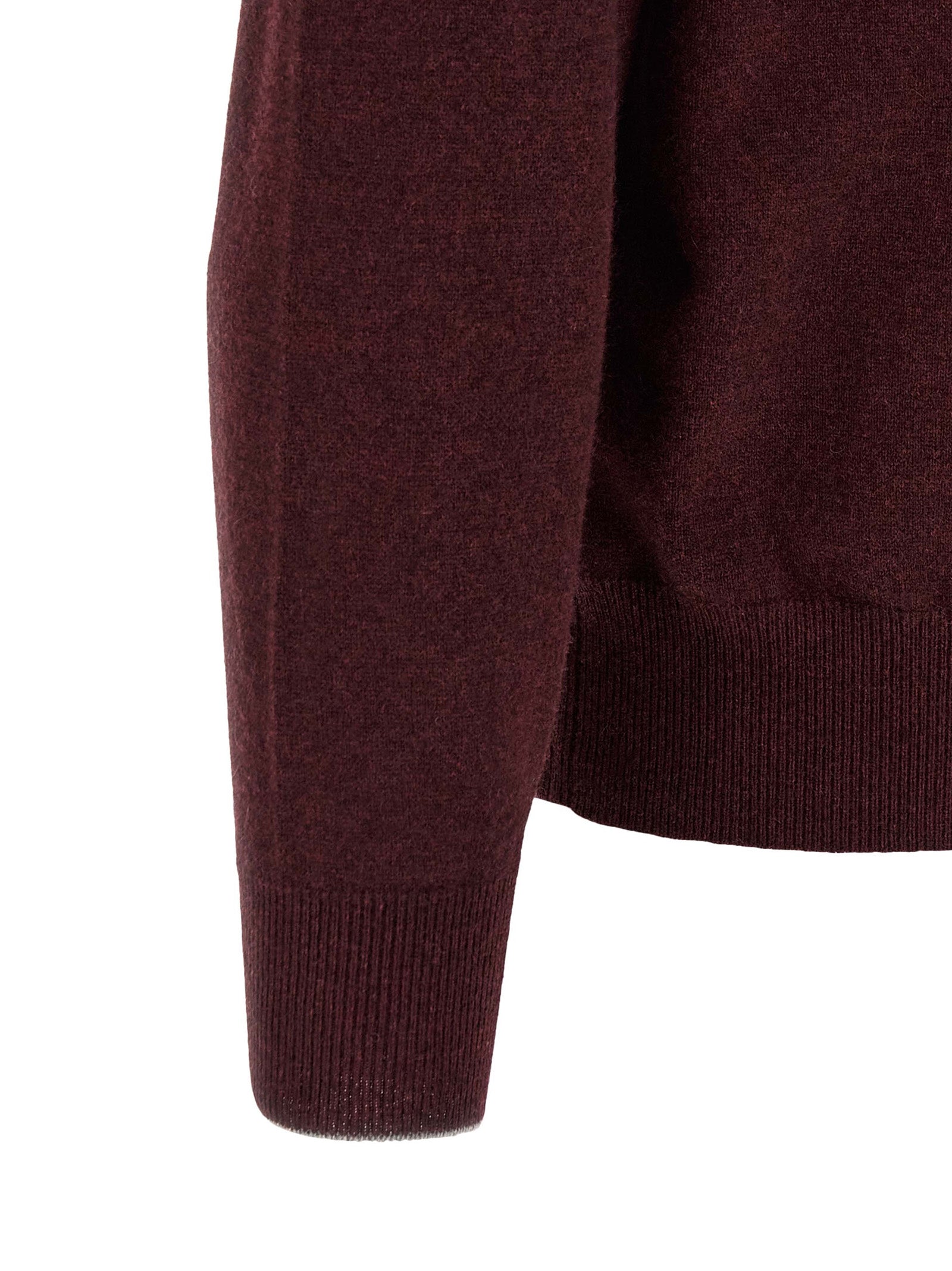 Brunello Cucinelli Bordeaux Cashmere Polo Men's Shirt