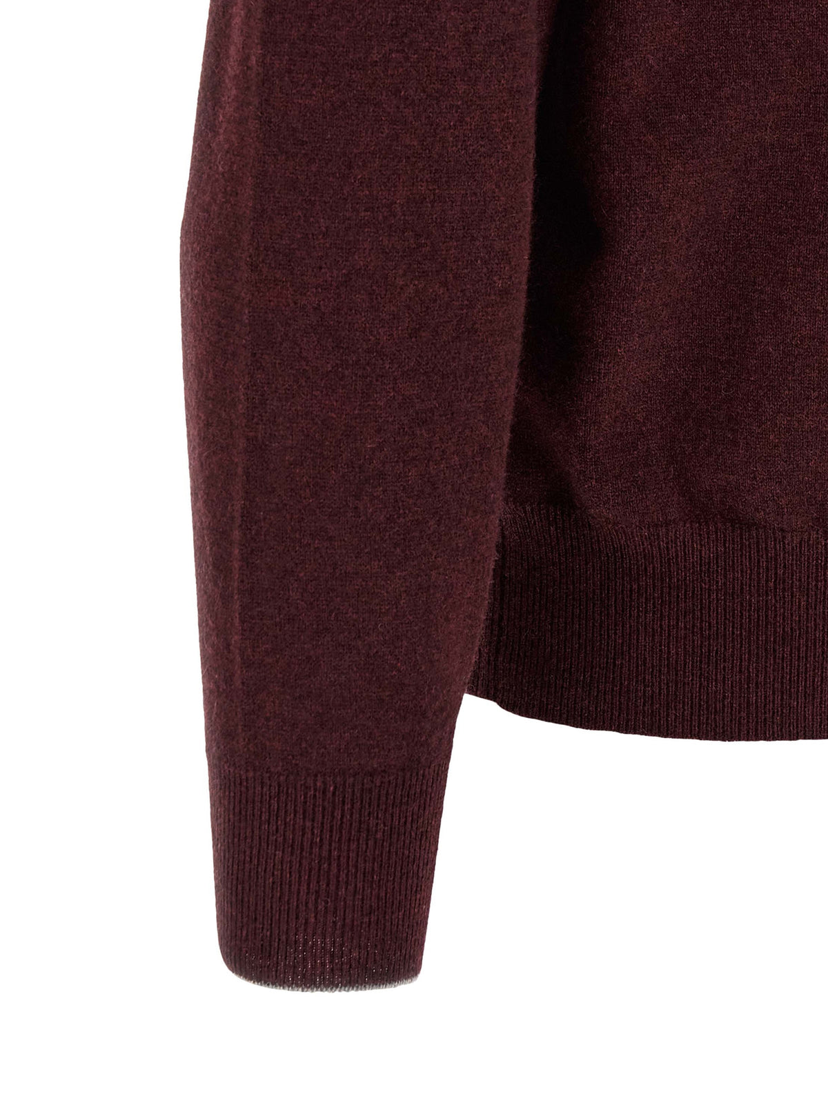 Brunello Cucinelli Bordeaux Cashmere Polo Men's Shirt