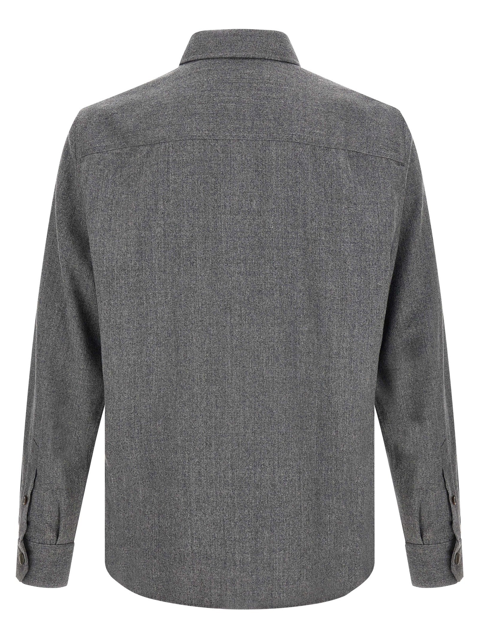 Brunello Cucinelli Gray Virgin Wool Men's Blouse