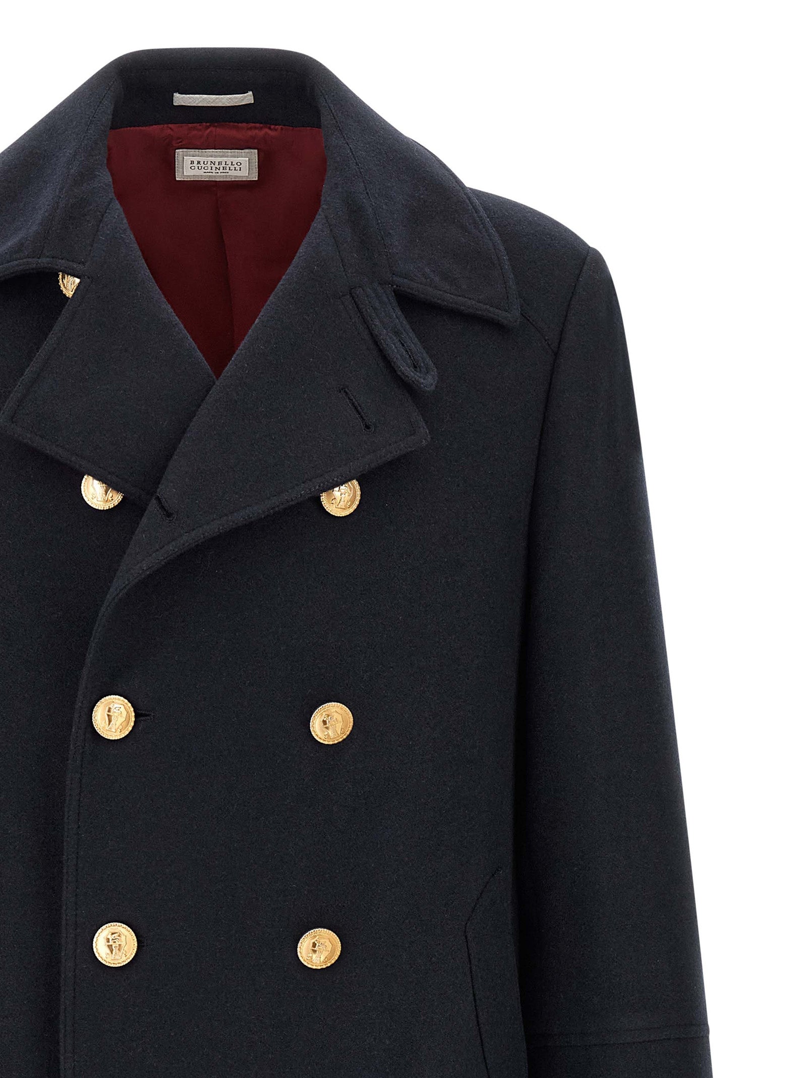 Brunello Cucinelli Blue Cashmere Men's Coat