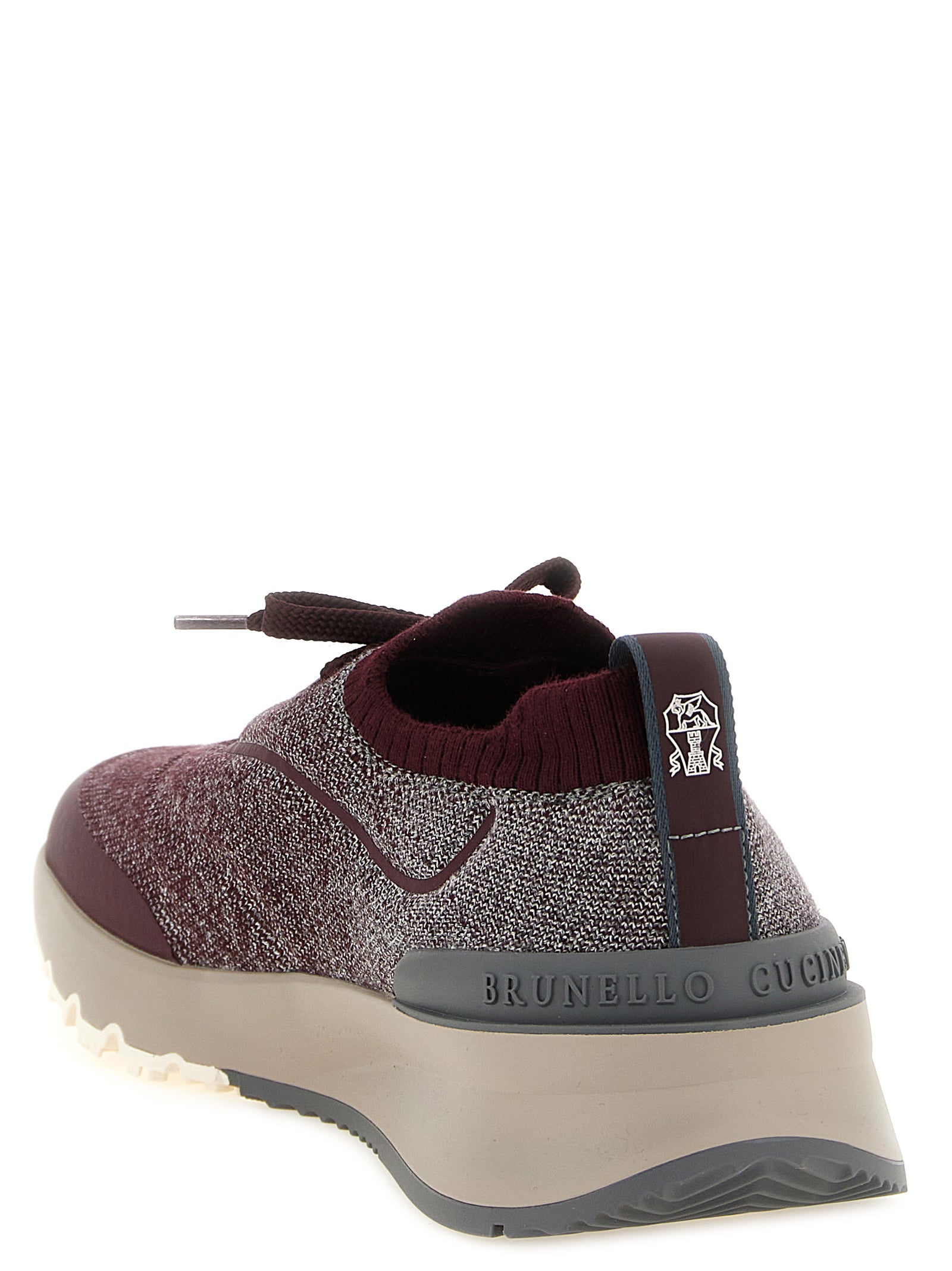 Brunello Cucinelli Bordeaux Cotton Athletic Men's Sneakers