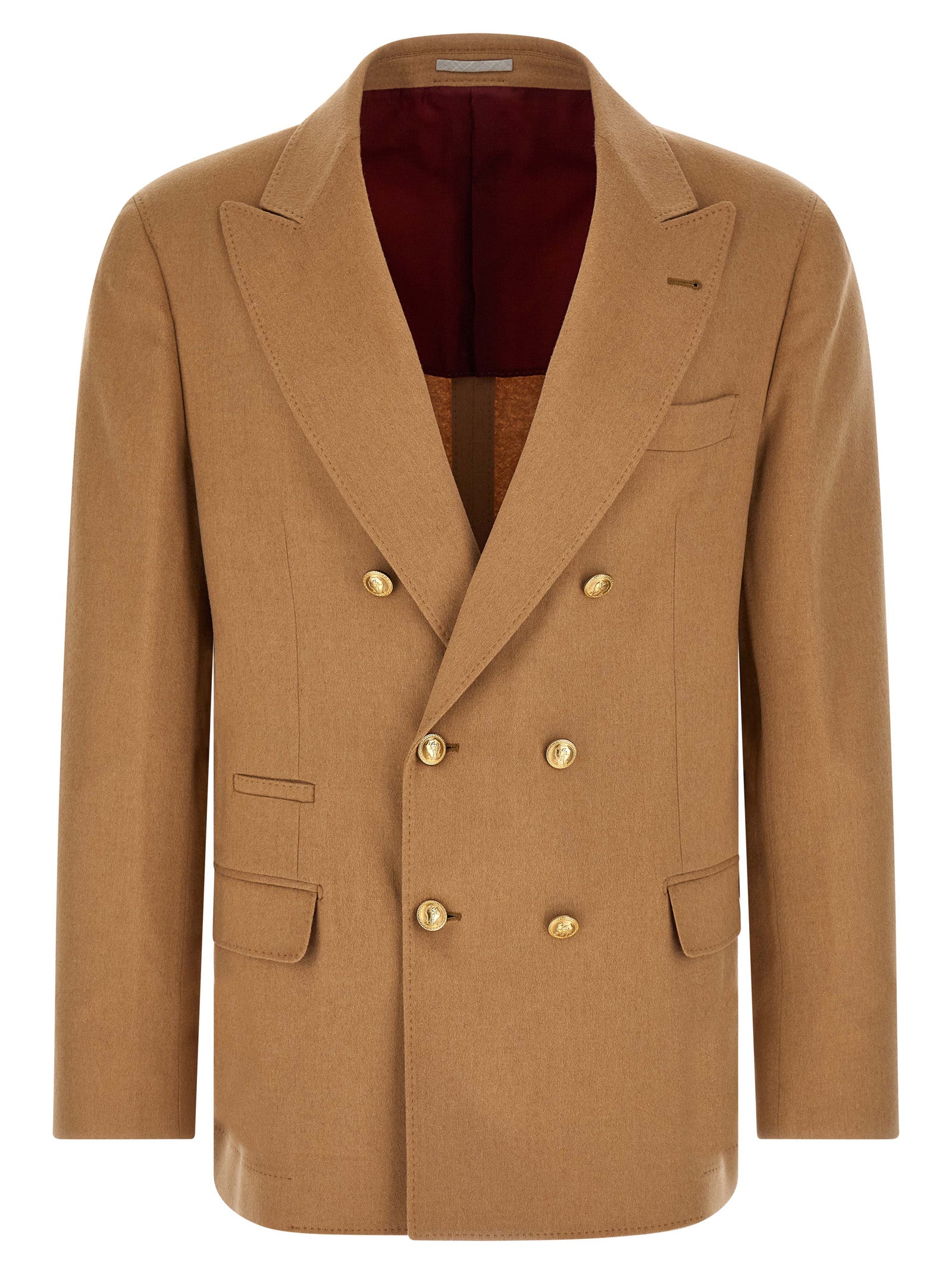 Brunello Cucinelli Beige Camel Hair Men's Blazer