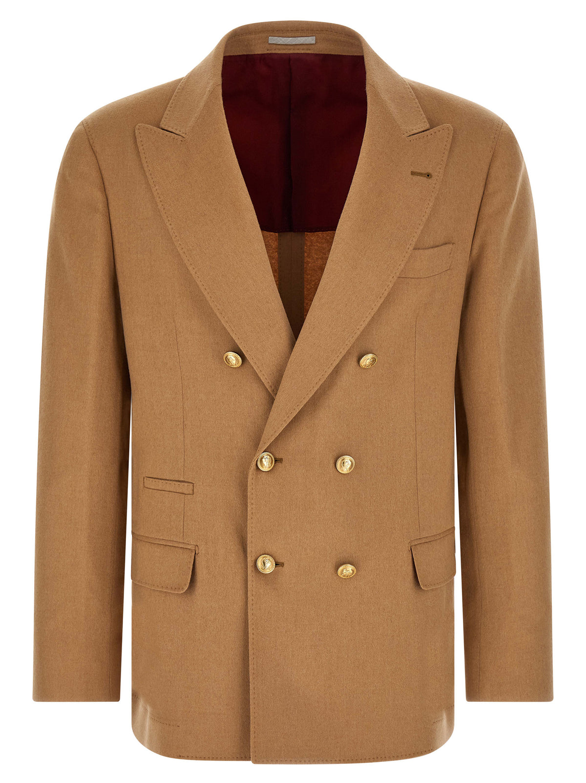 Brunello Cucinelli Beige Camel Hair Men's Blazer