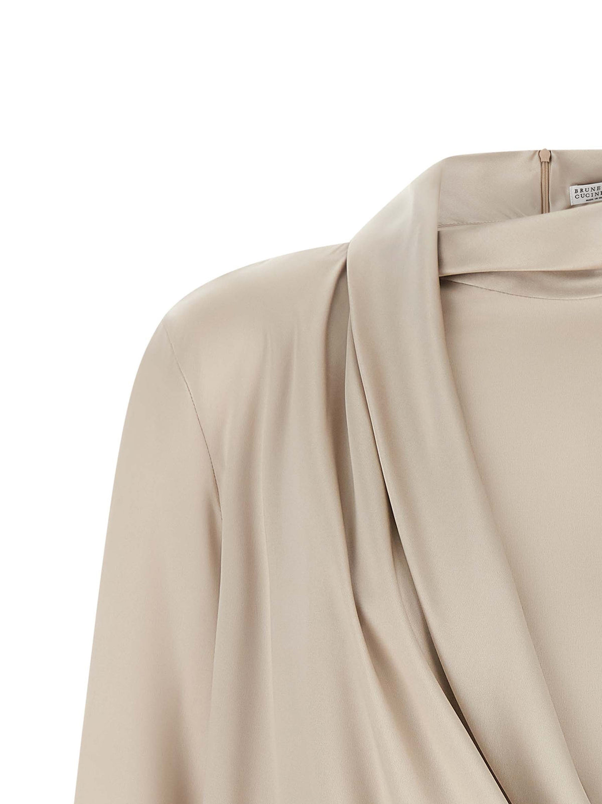Brunello Cucinelli Beige Silk Women's Blouse