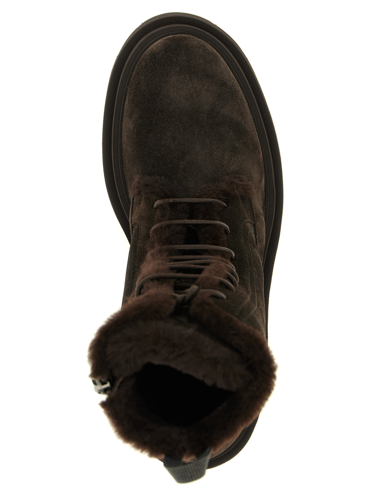 Brunello Cucinelli Brown Calfskin Lace-Up Women's Boots
