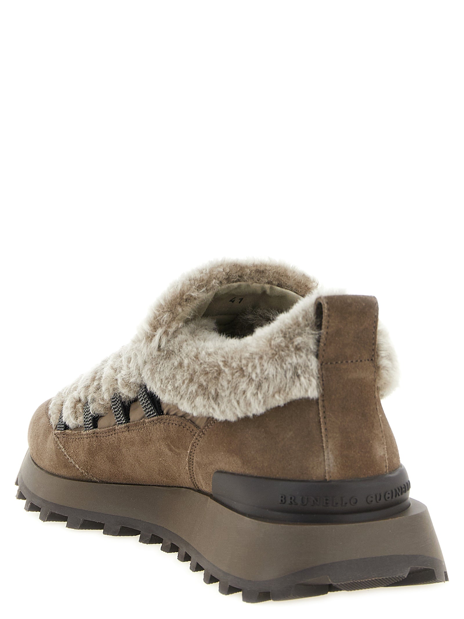 Brunello Cucinelli Brown Calfskin Chunky Women's Sneakers