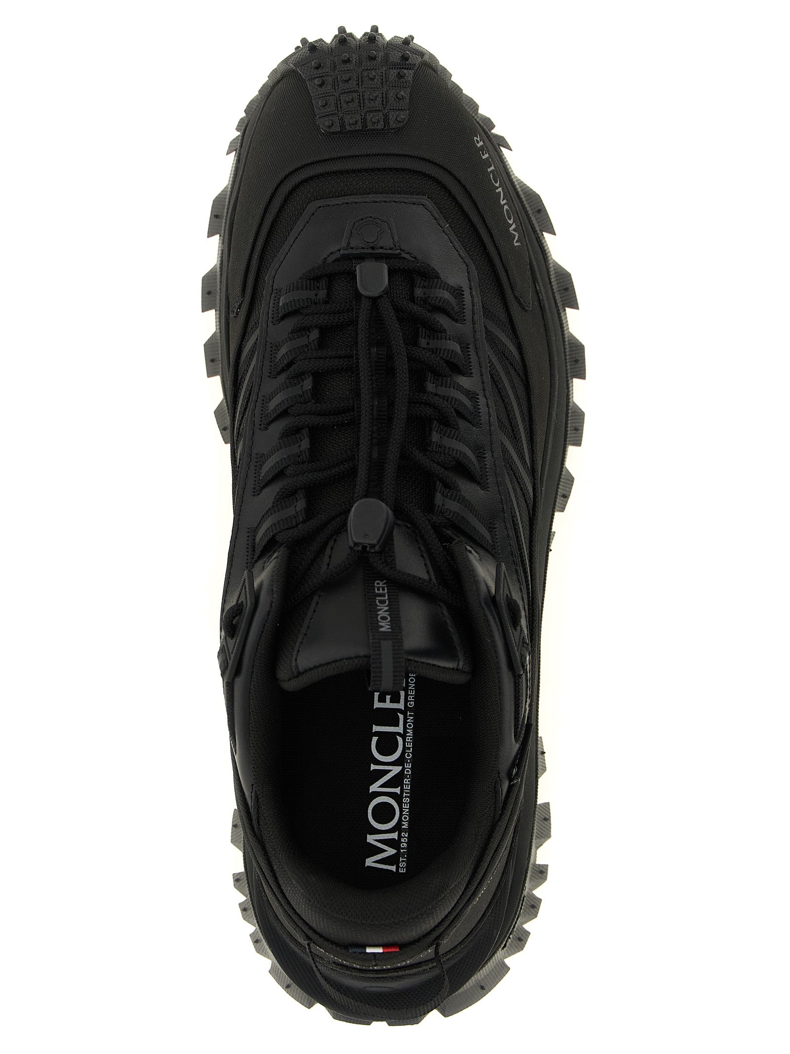 Moncler Black Leather Athletic Men's Sneakers