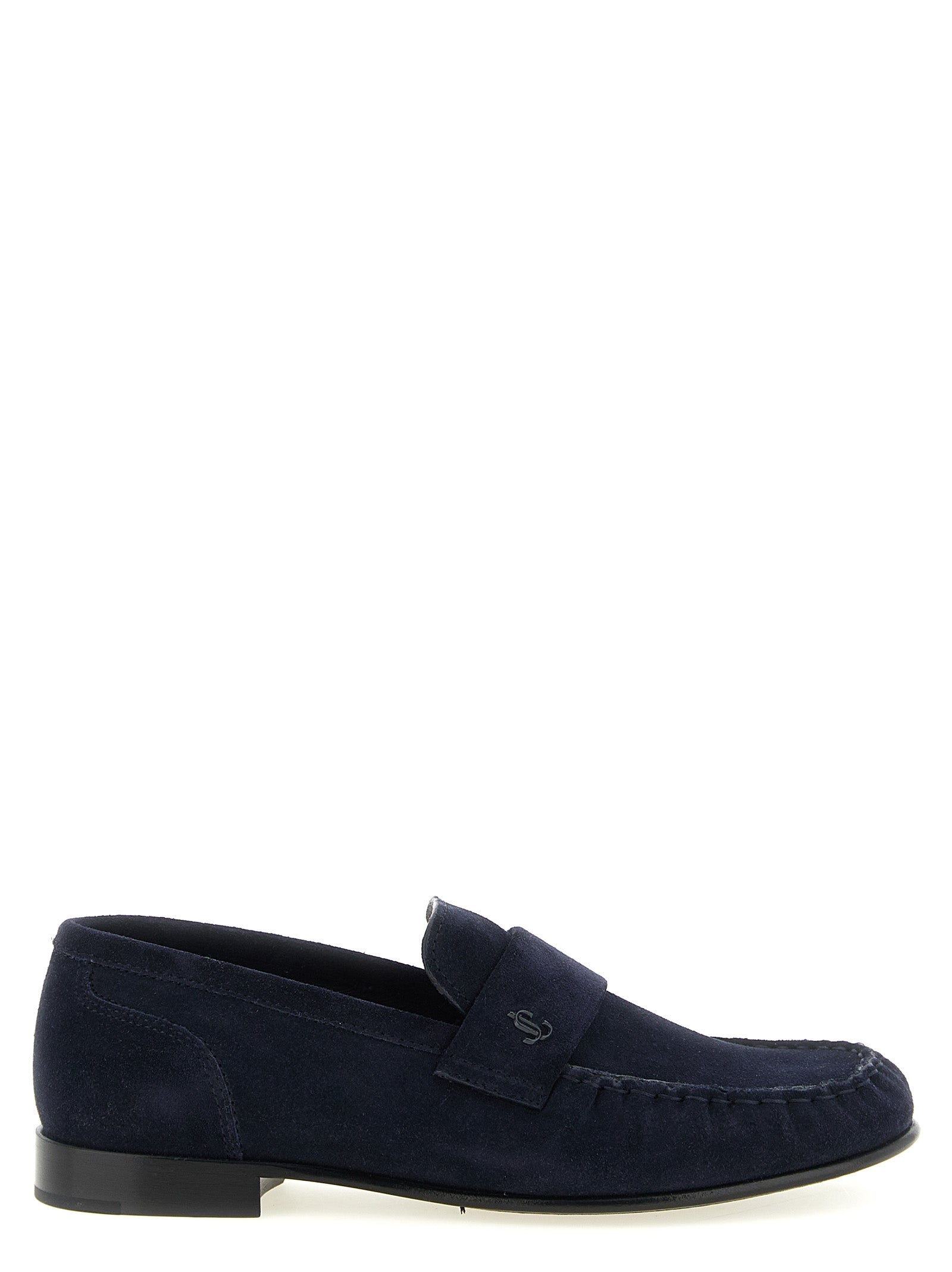 Jimmy Choo Blue Leather Slip-On Women's Loafers