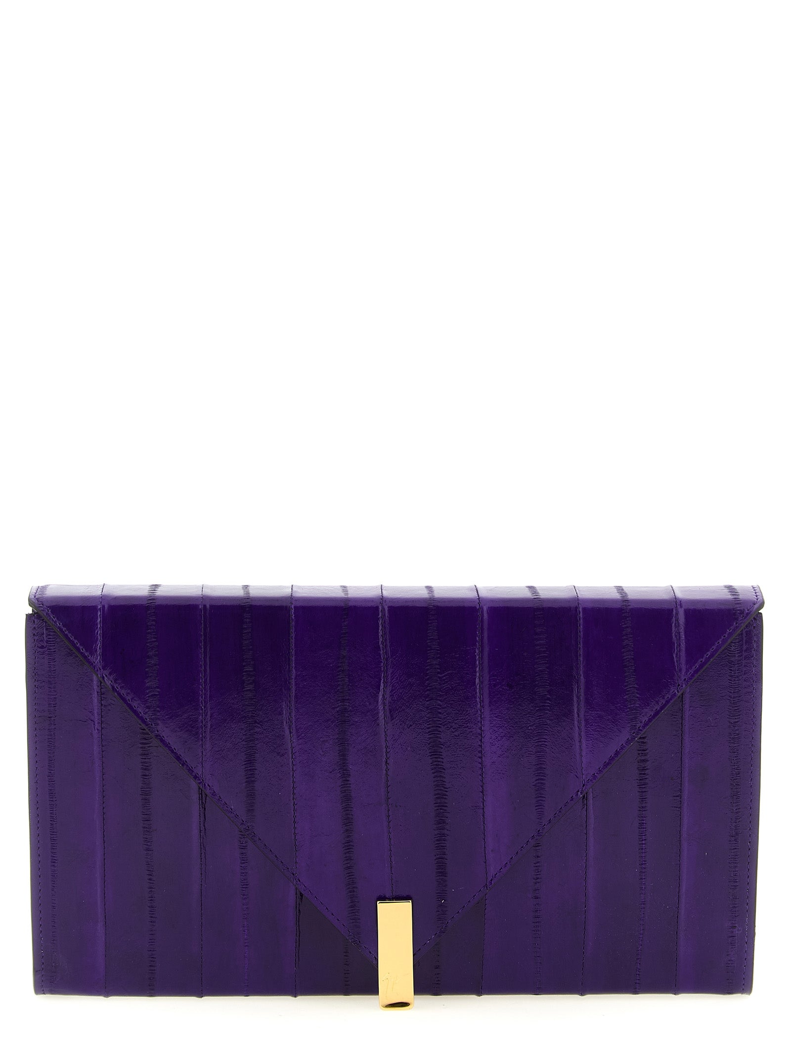 Giuseppe Zanotti Purple Leather Clutch Women's Bag