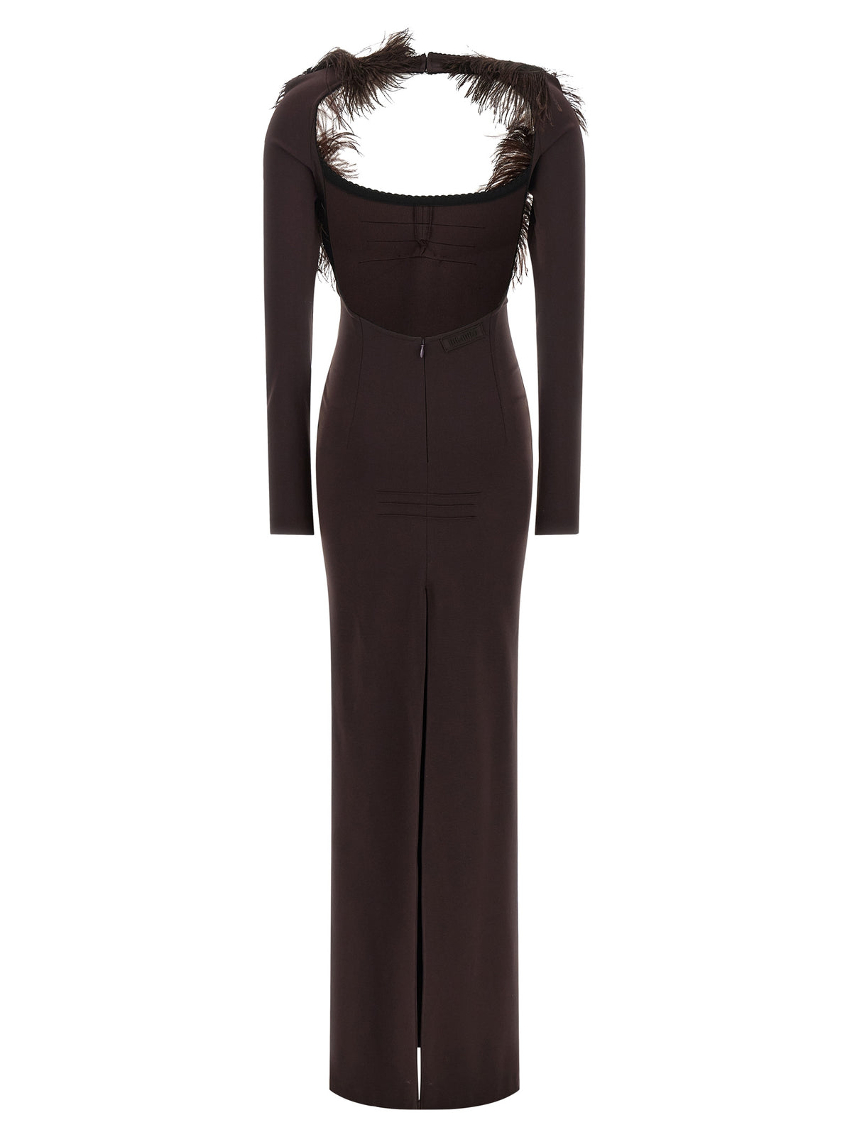 The Attico Brown Viscose Long Women's Dress