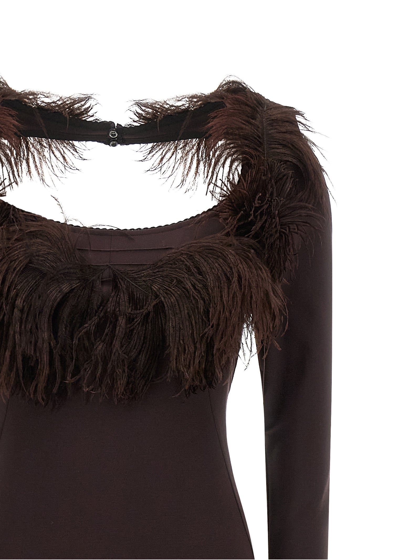 The Attico Brown Viscose Long Women's Dress