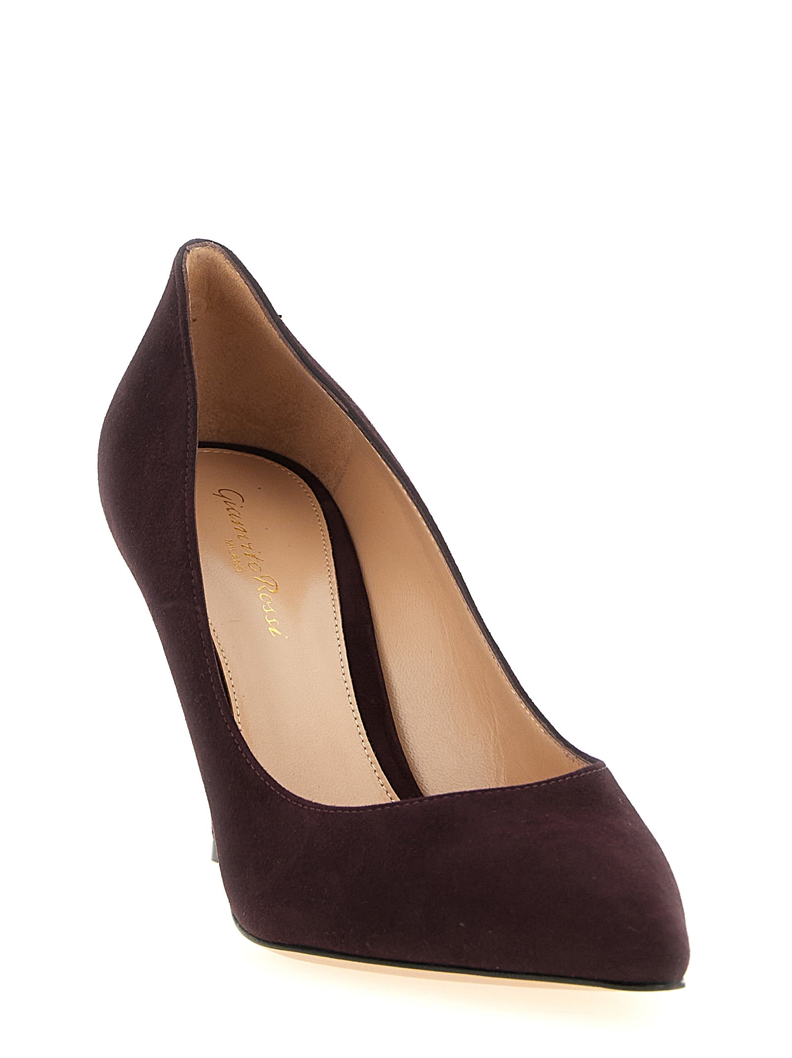 Gianvito Rossi Bordeaux Suede Leather High Heel Women's Pumps