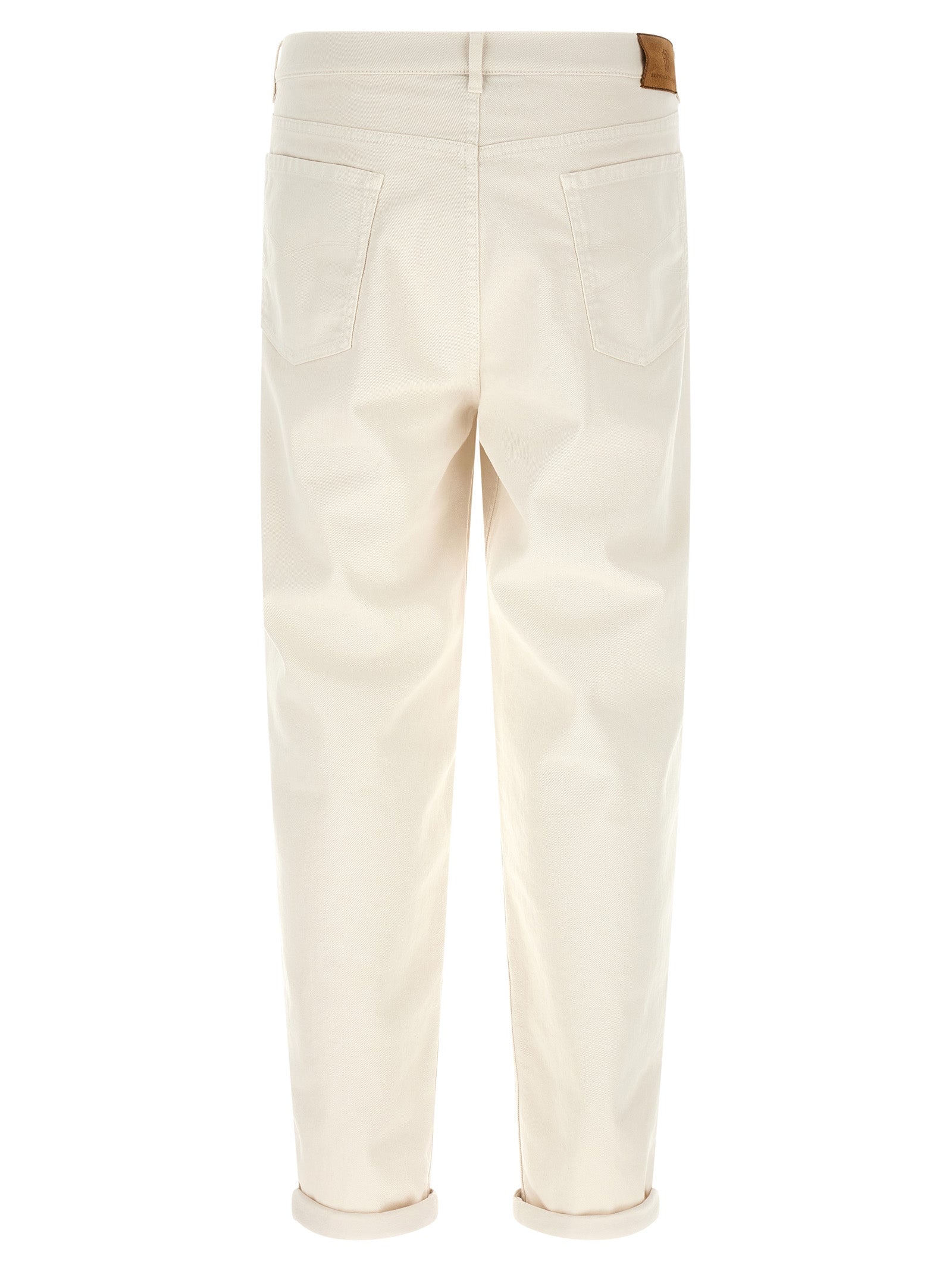 Brunello Cucinelli White Cotton Relaxed Fit Men's Jeans