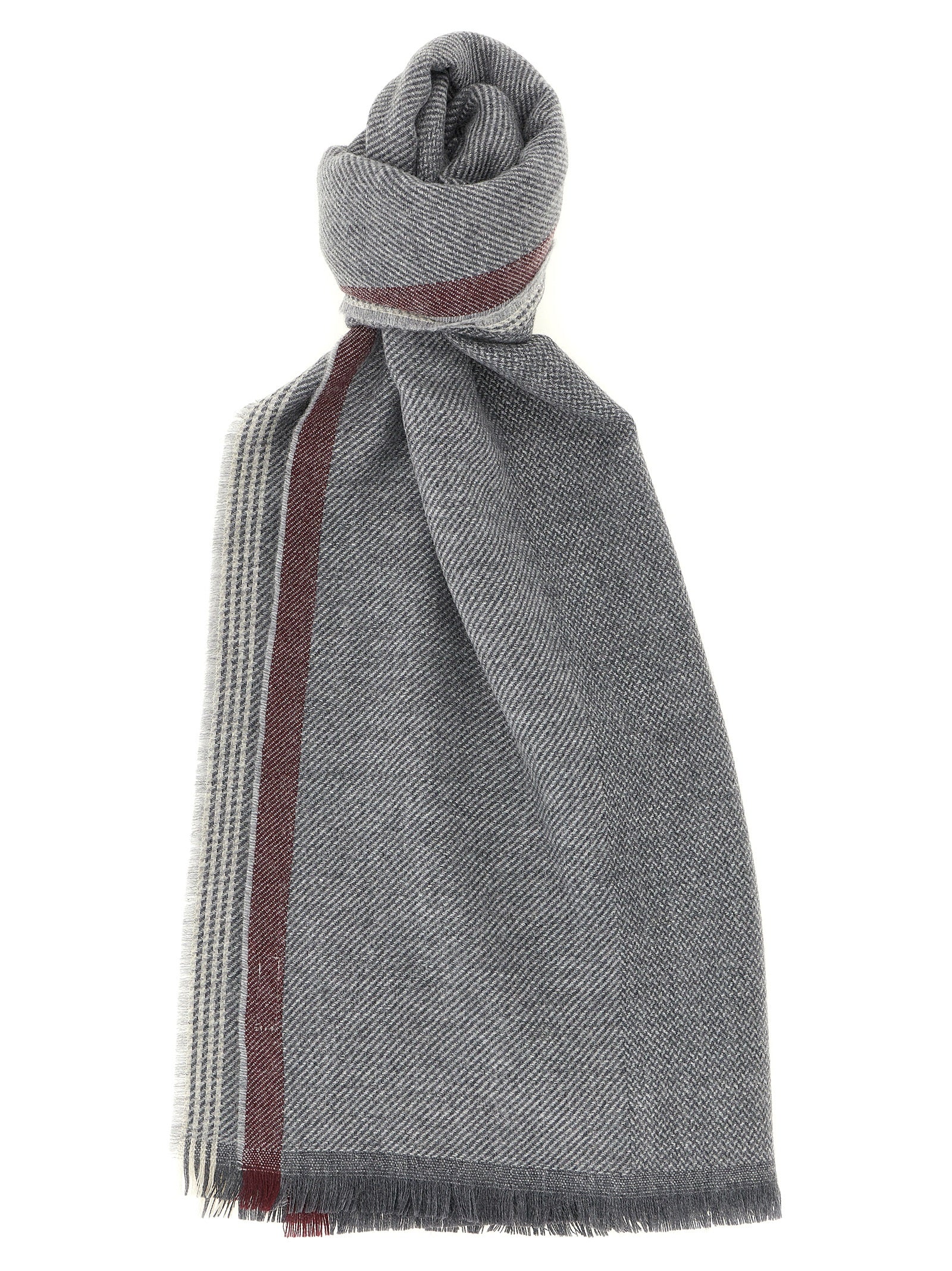 Brunello Cucinelli Gray Wool Men's Scarf