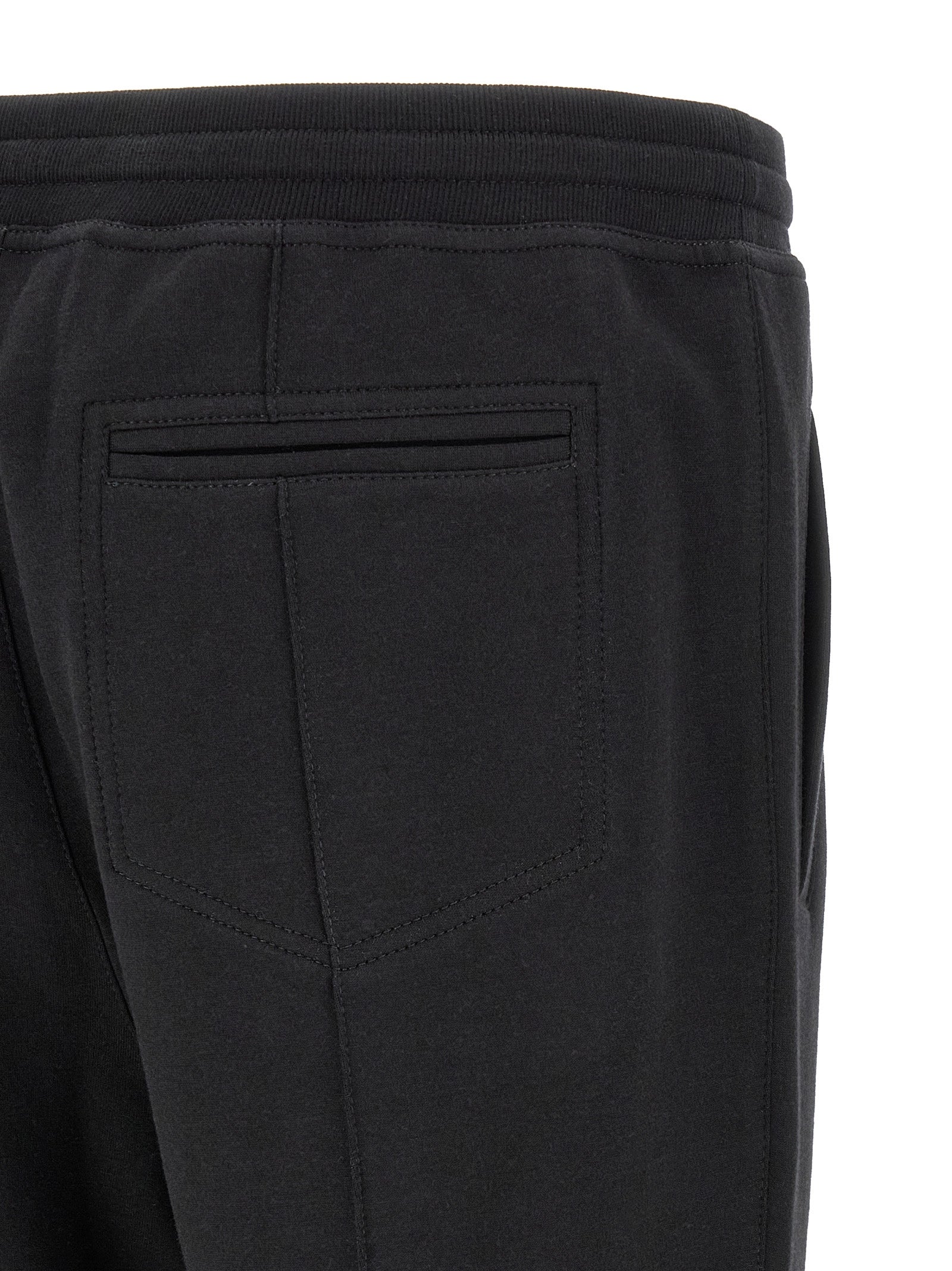 Brunello Cucinelli Black Cotton Joggers (Workout Men's Pants)