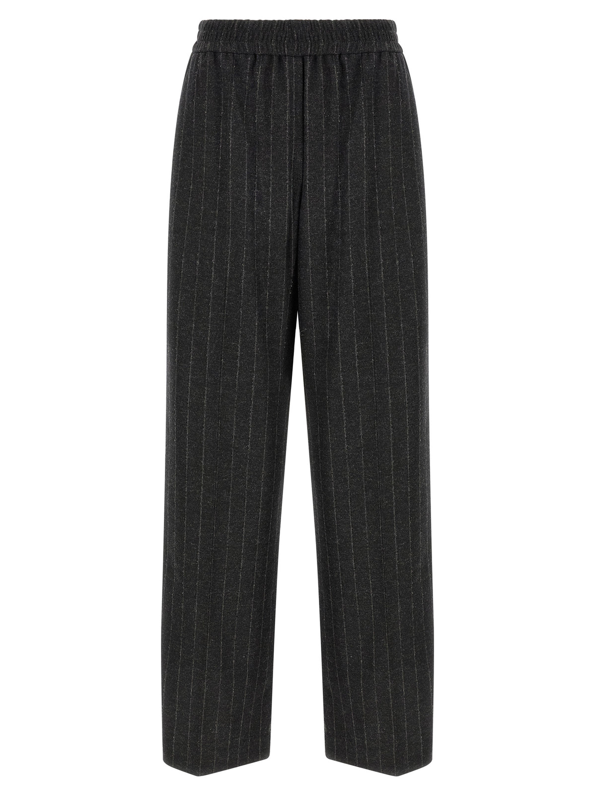Brunello Cucinelli Gray Virgin Wool Casual Women's Pants