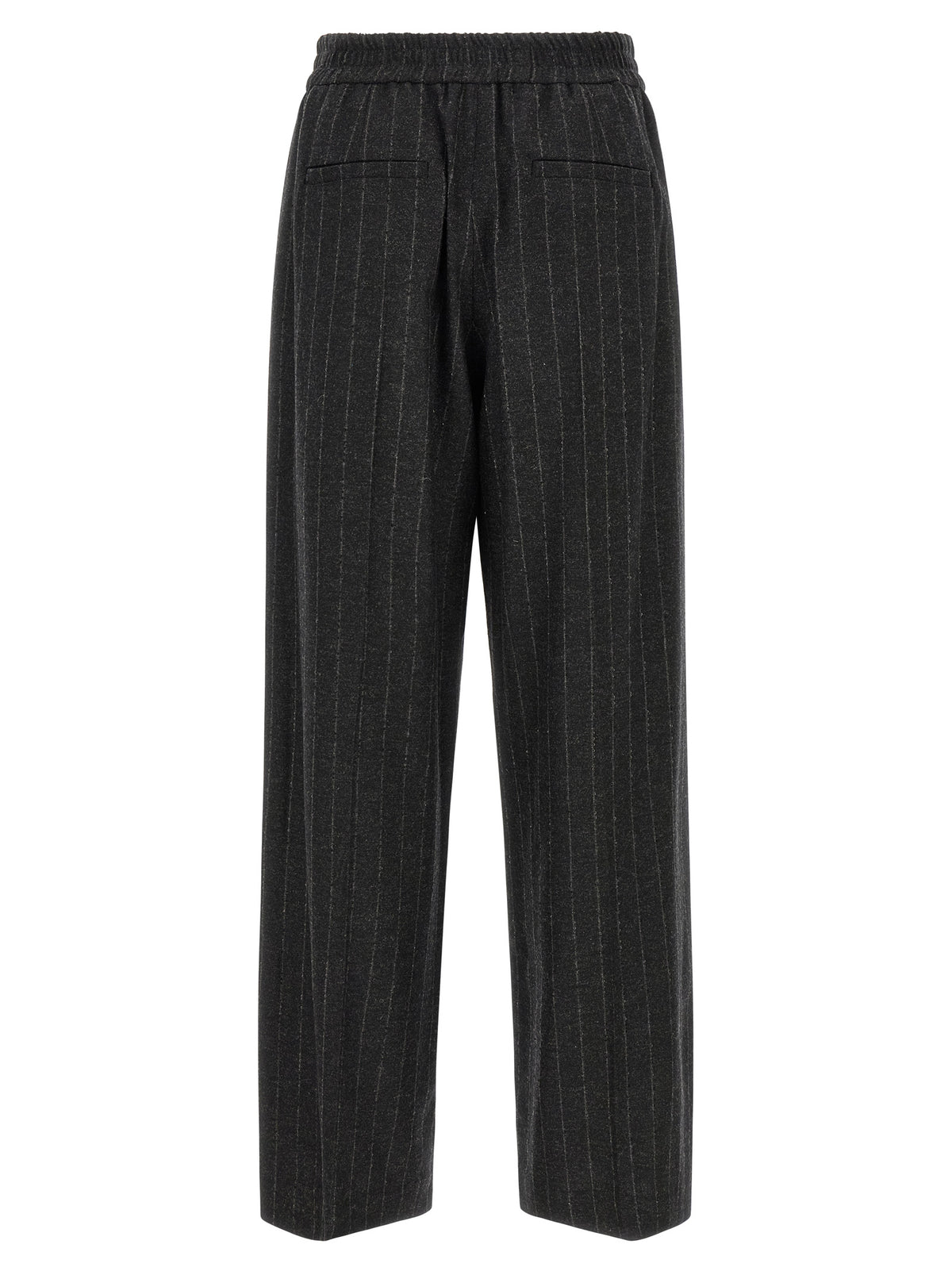 Brunello Cucinelli Gray Virgin Wool Casual Women's Pants