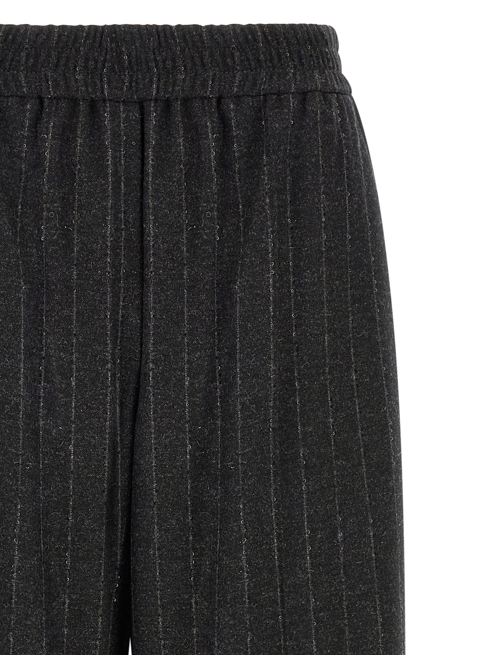 Brunello Cucinelli Gray Virgin Wool Casual Women's Pants