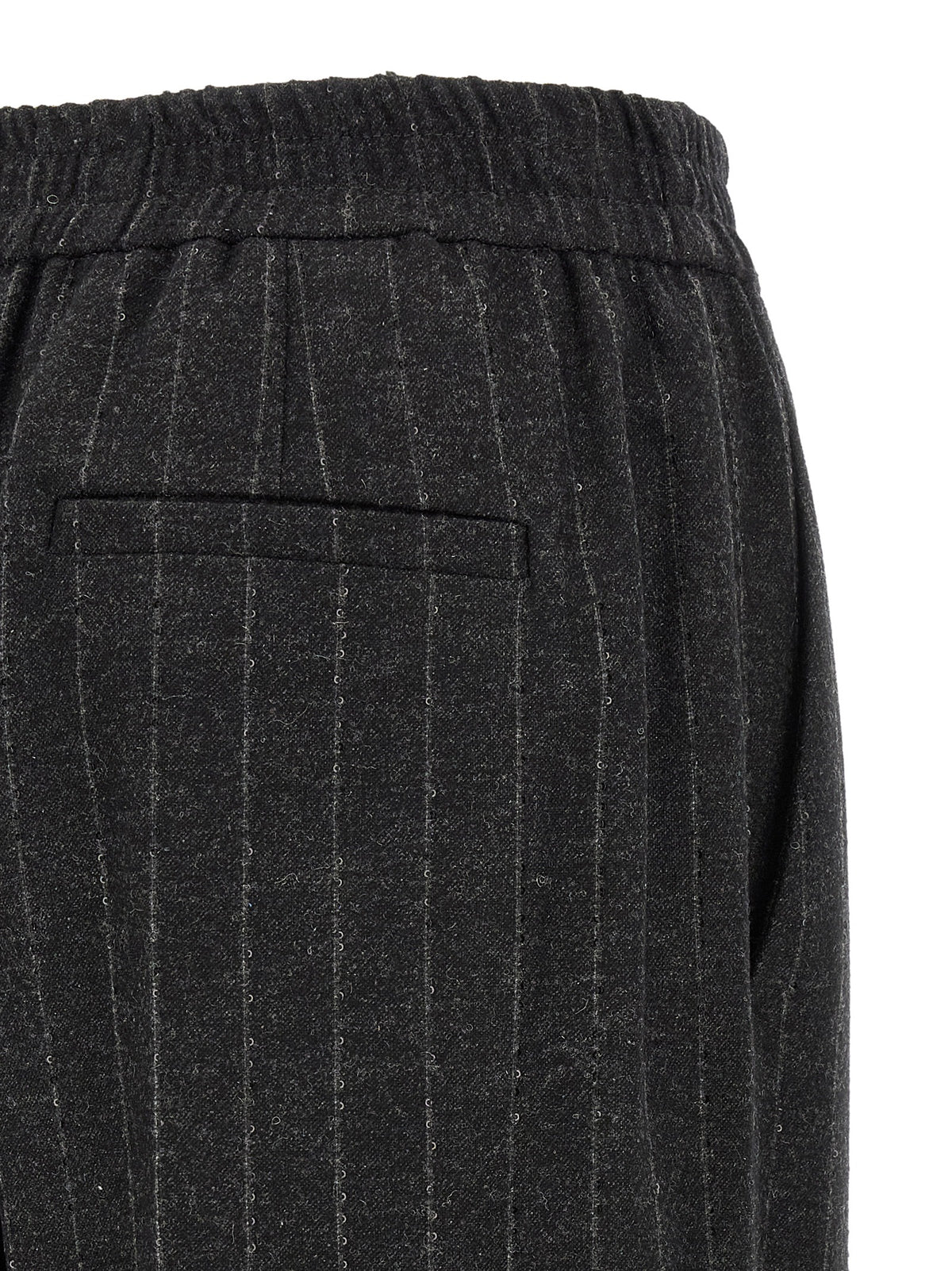 Brunello Cucinelli Gray Virgin Wool Casual Women's Pants