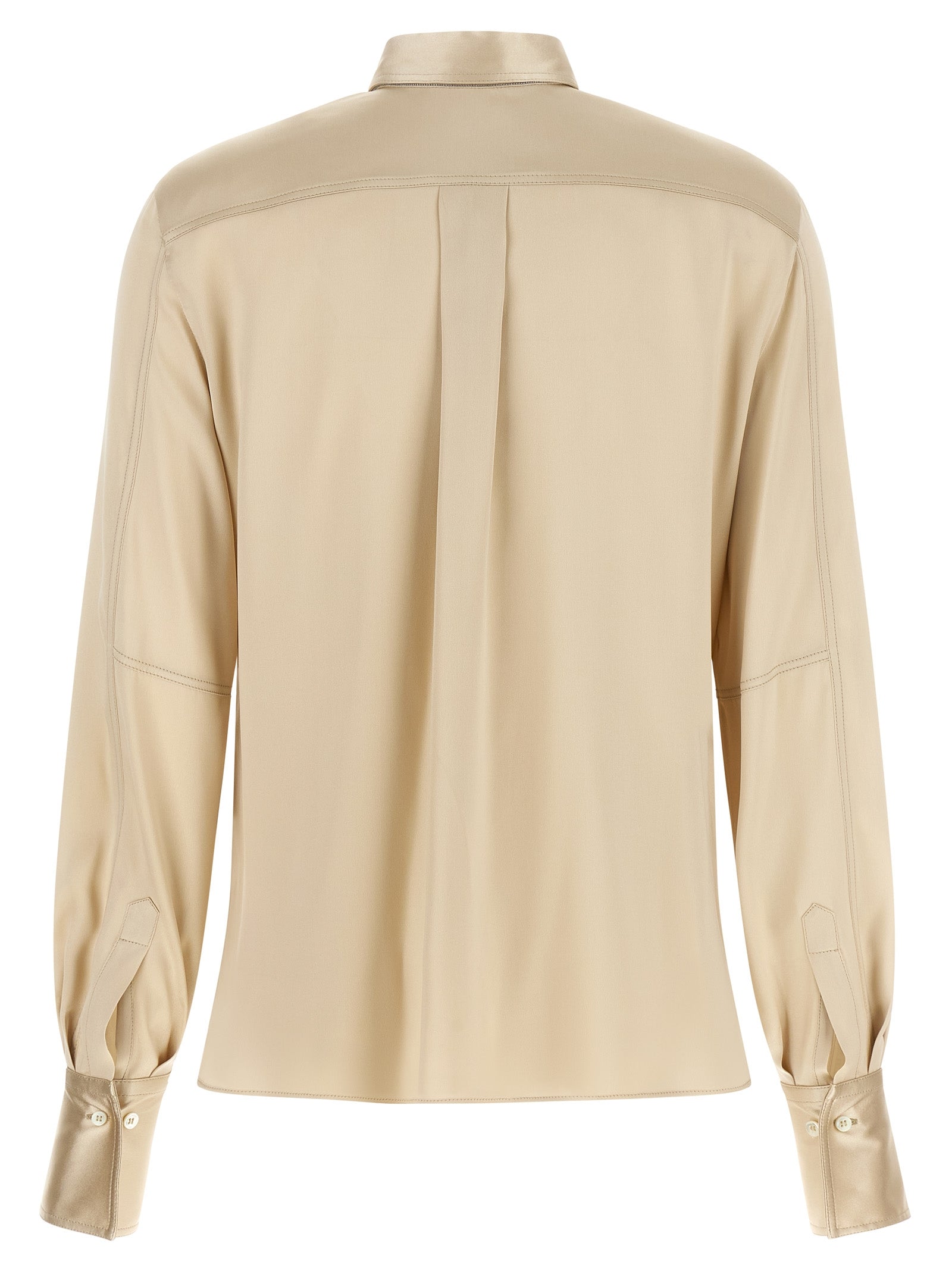 Brunello Cucinelli Beige Silk Women's Blouse