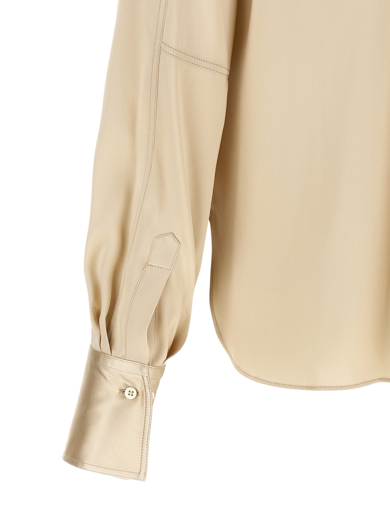 Brunello Cucinelli Beige Silk Women's Blouse