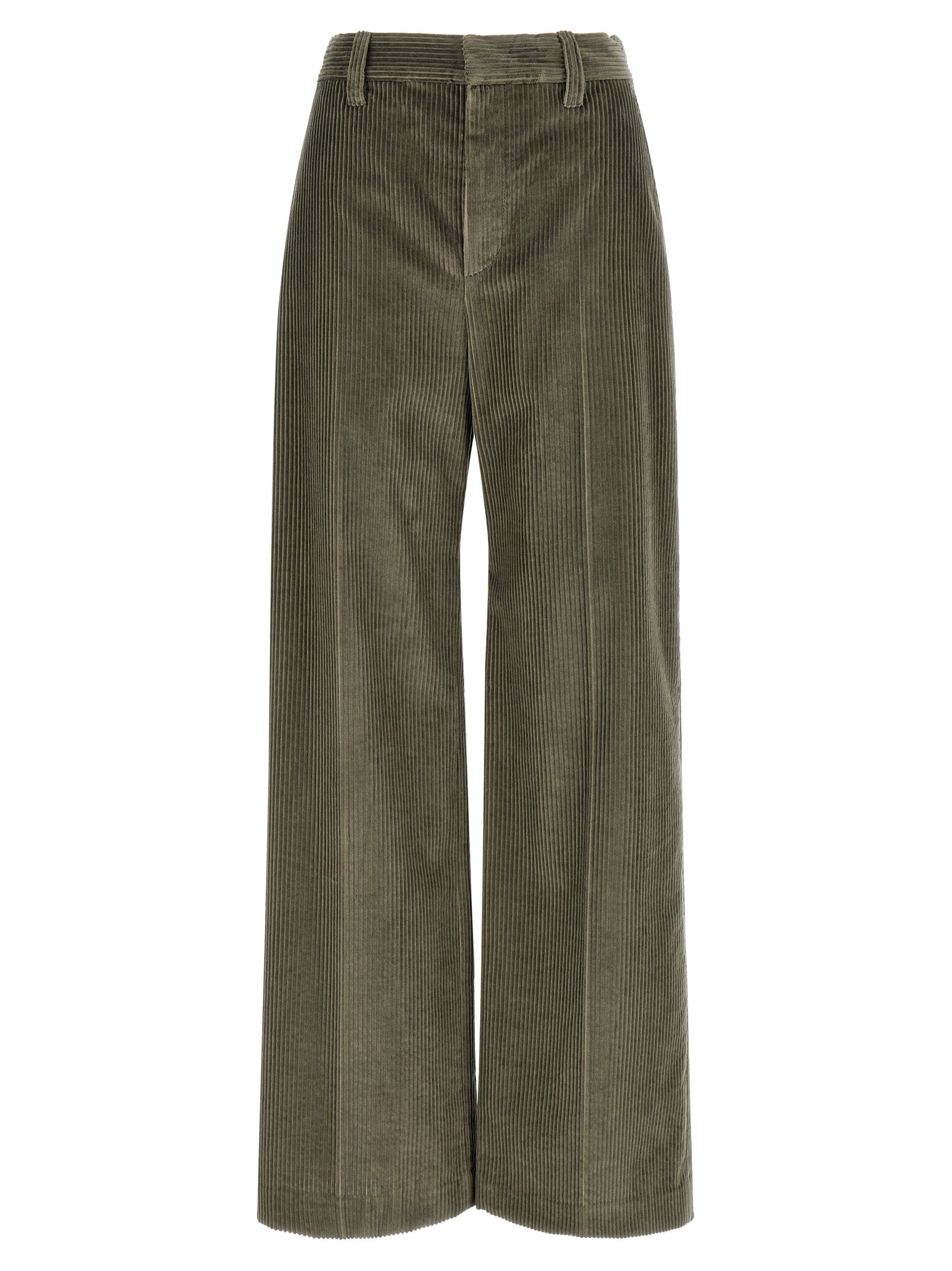Brunello Cucinelli Bicolor Cotton Flared Women's Pants