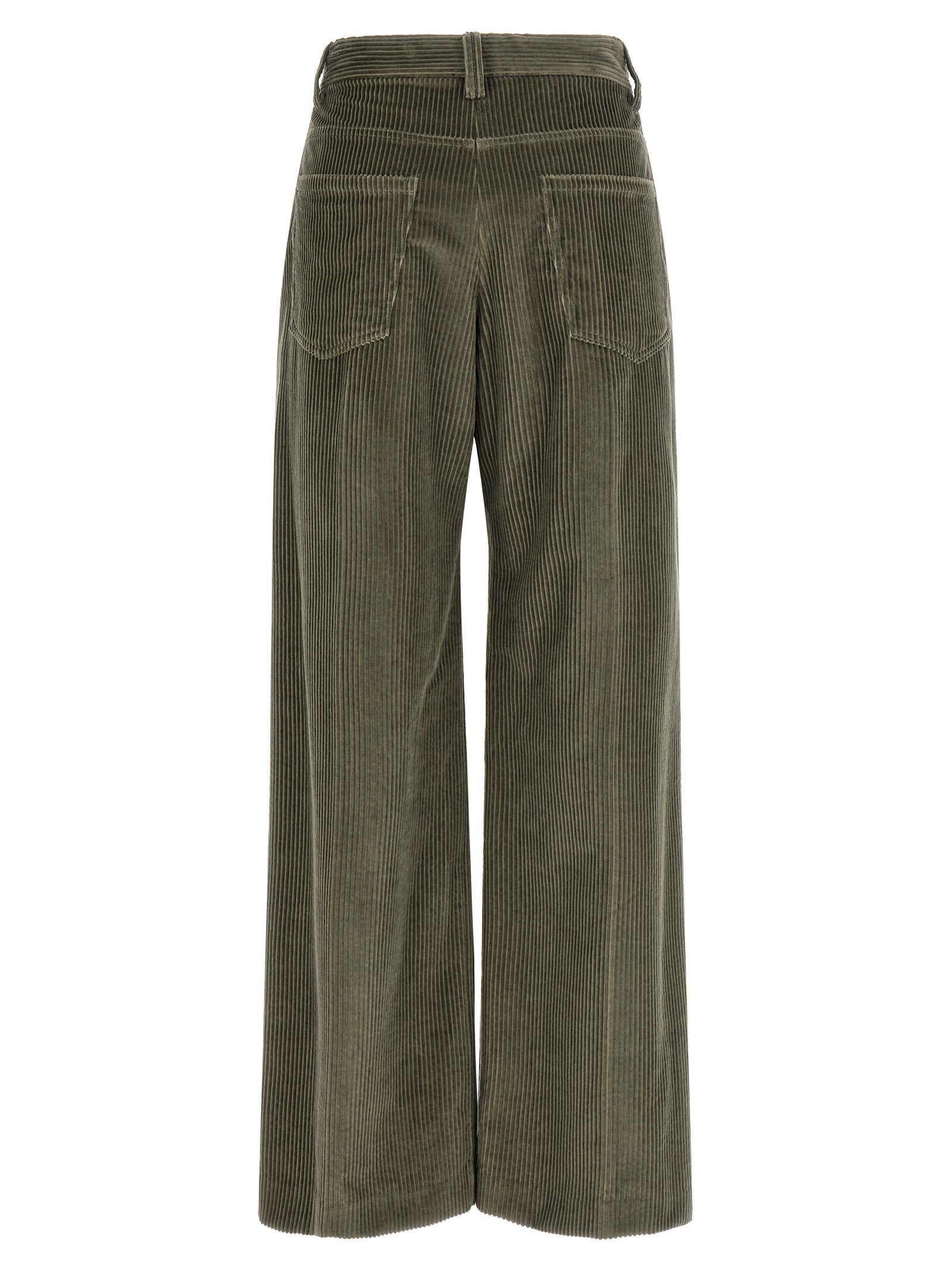 Brunello Cucinelli Bicolor Cotton Flared Women's Pants