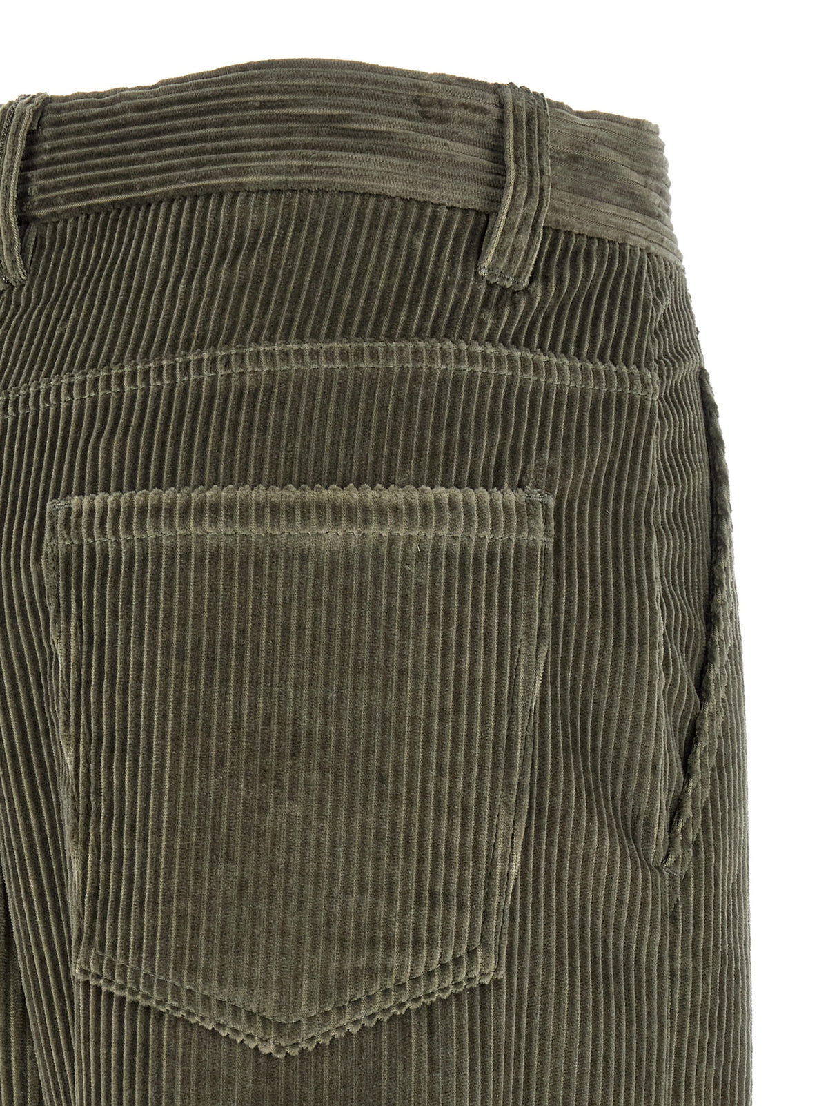 Brunello Cucinelli Bicolor Cotton Flared Women's Pants