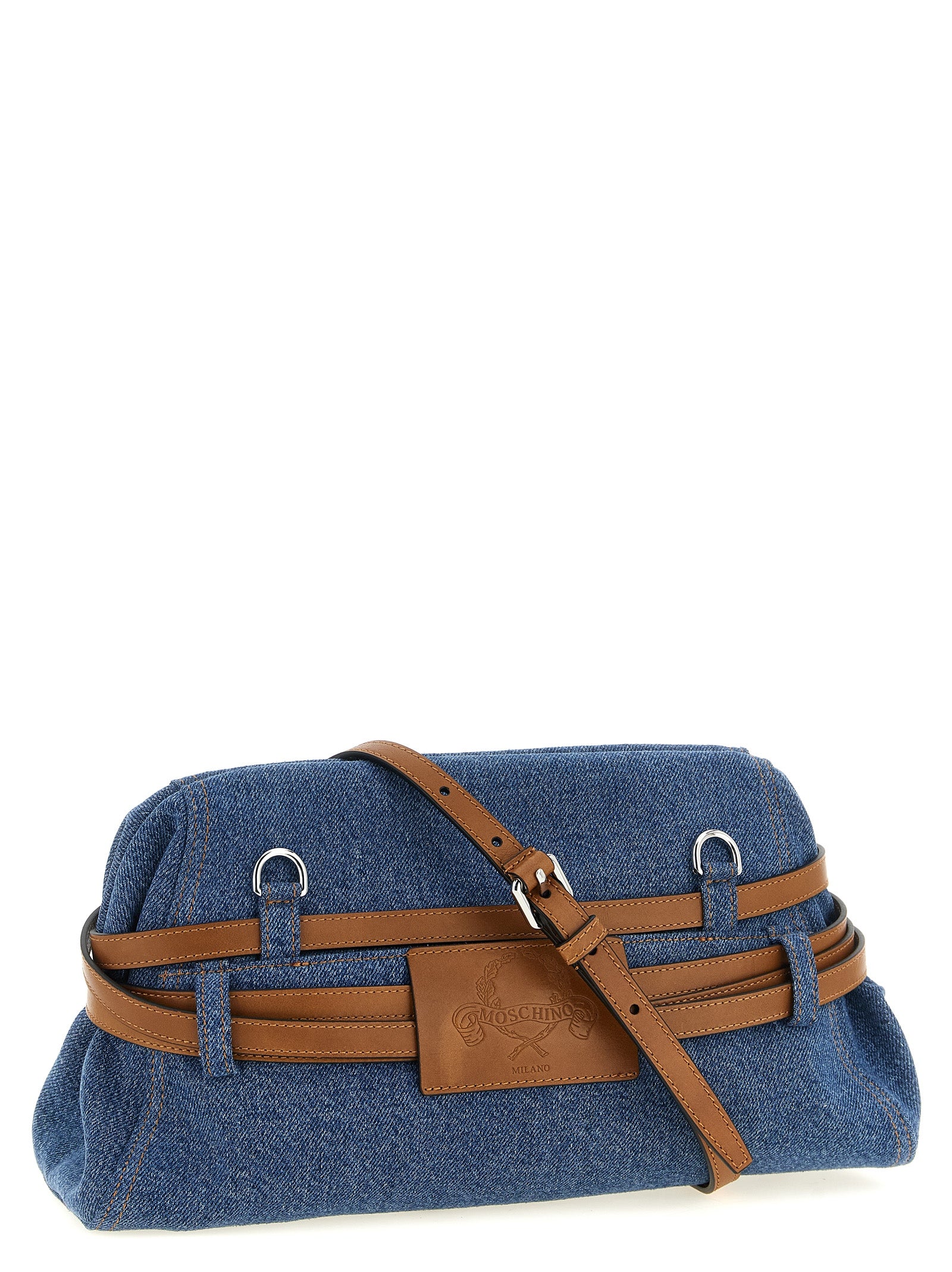 Moschino Blue Cotton Clutch Women's Bag
