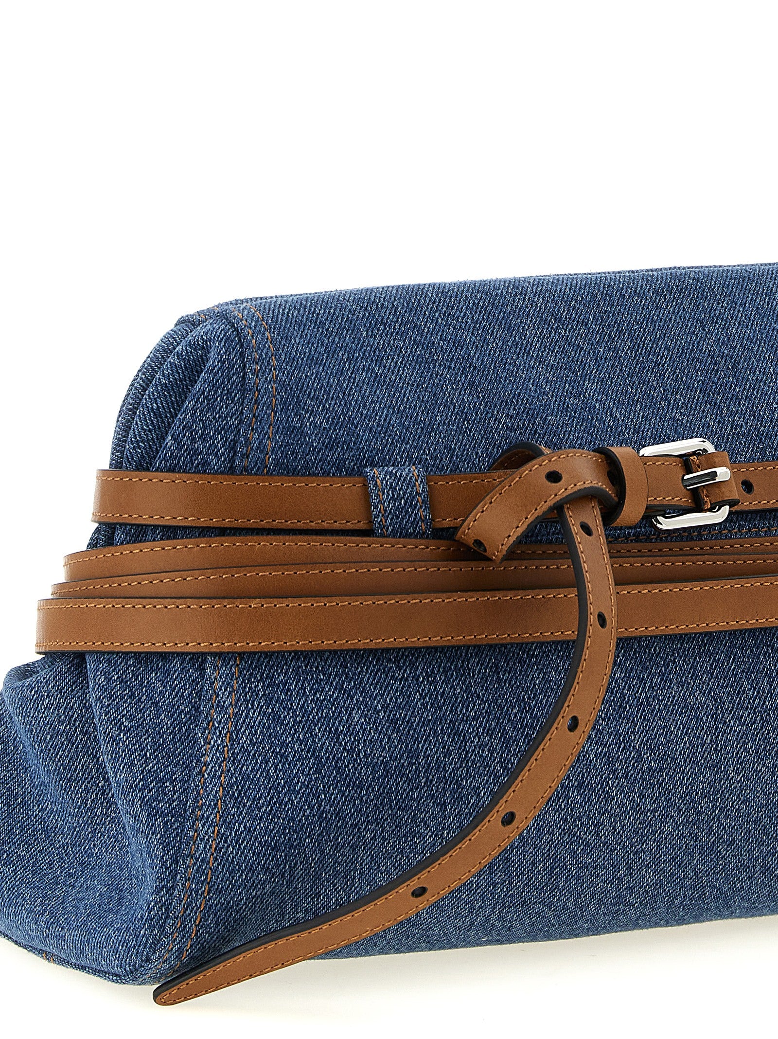 Moschino Blue Cotton Clutch Women's Bag