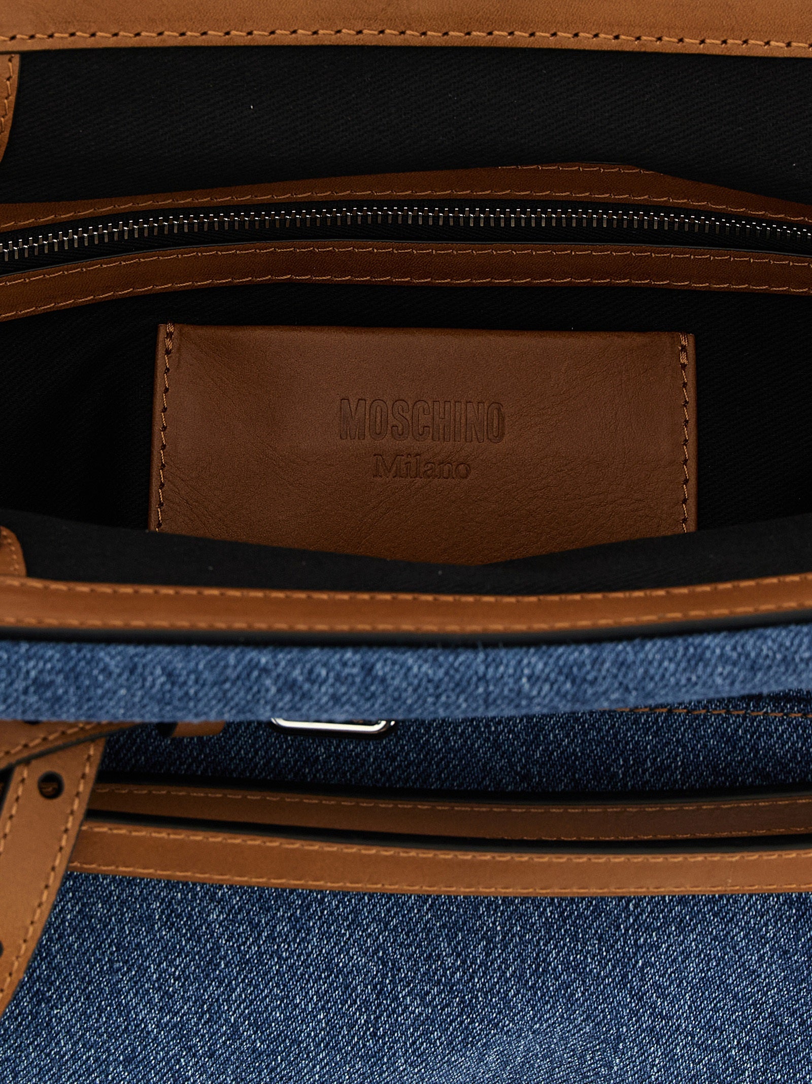 Moschino Blue Cotton Clutch Women's Bag