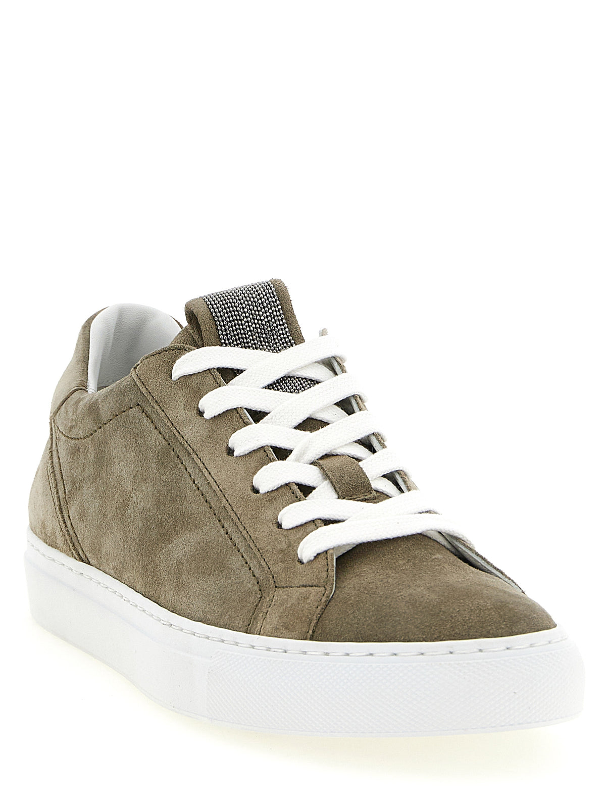 Brunello Cucinelli Gray Calfskin Low Top Women's Sneakers