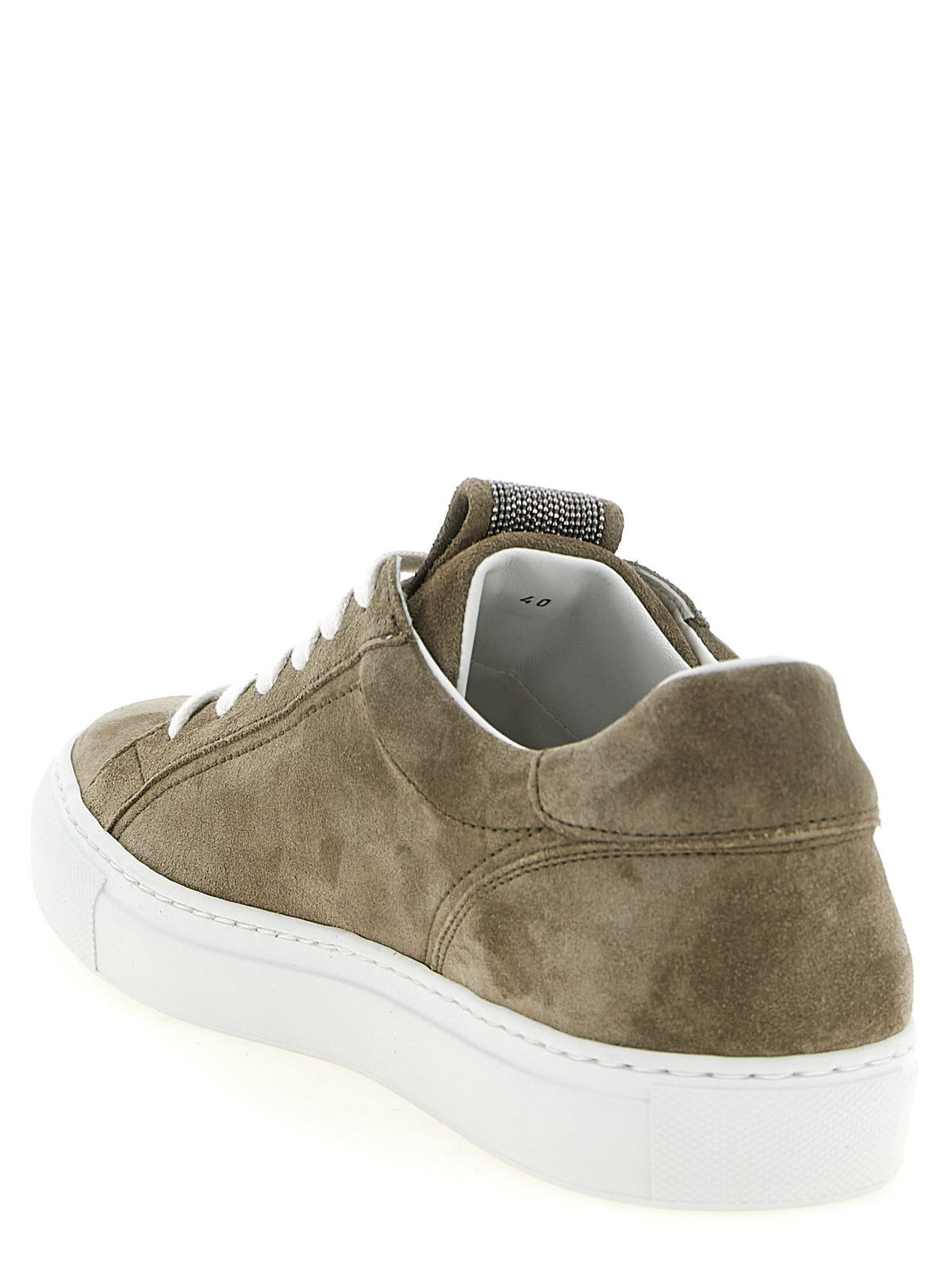 Brunello Cucinelli Gray Calfskin Low Top Women's Sneakers