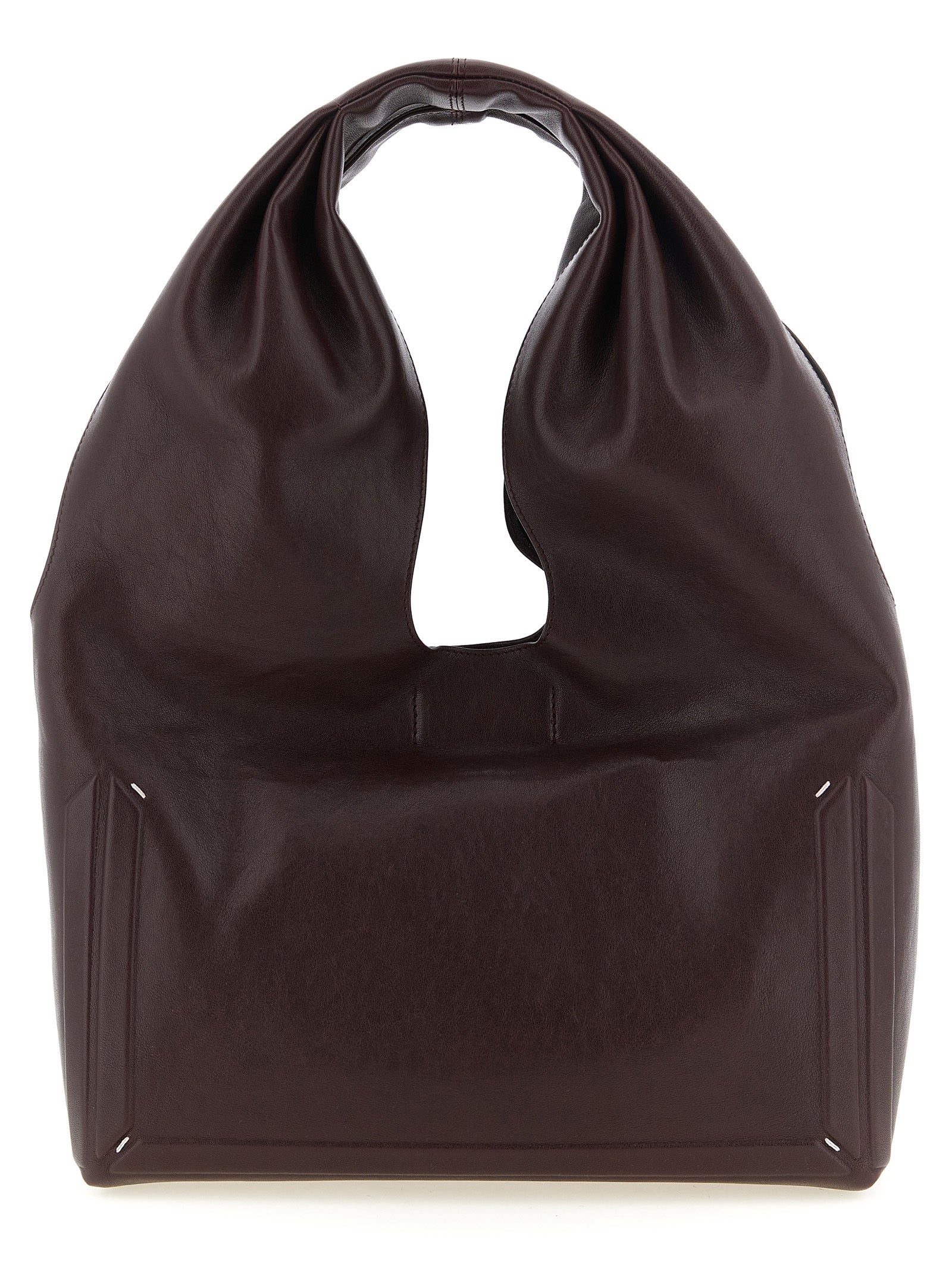 Maison Margiela Bordeaux Lamb Leather Shoulder Women's Bag