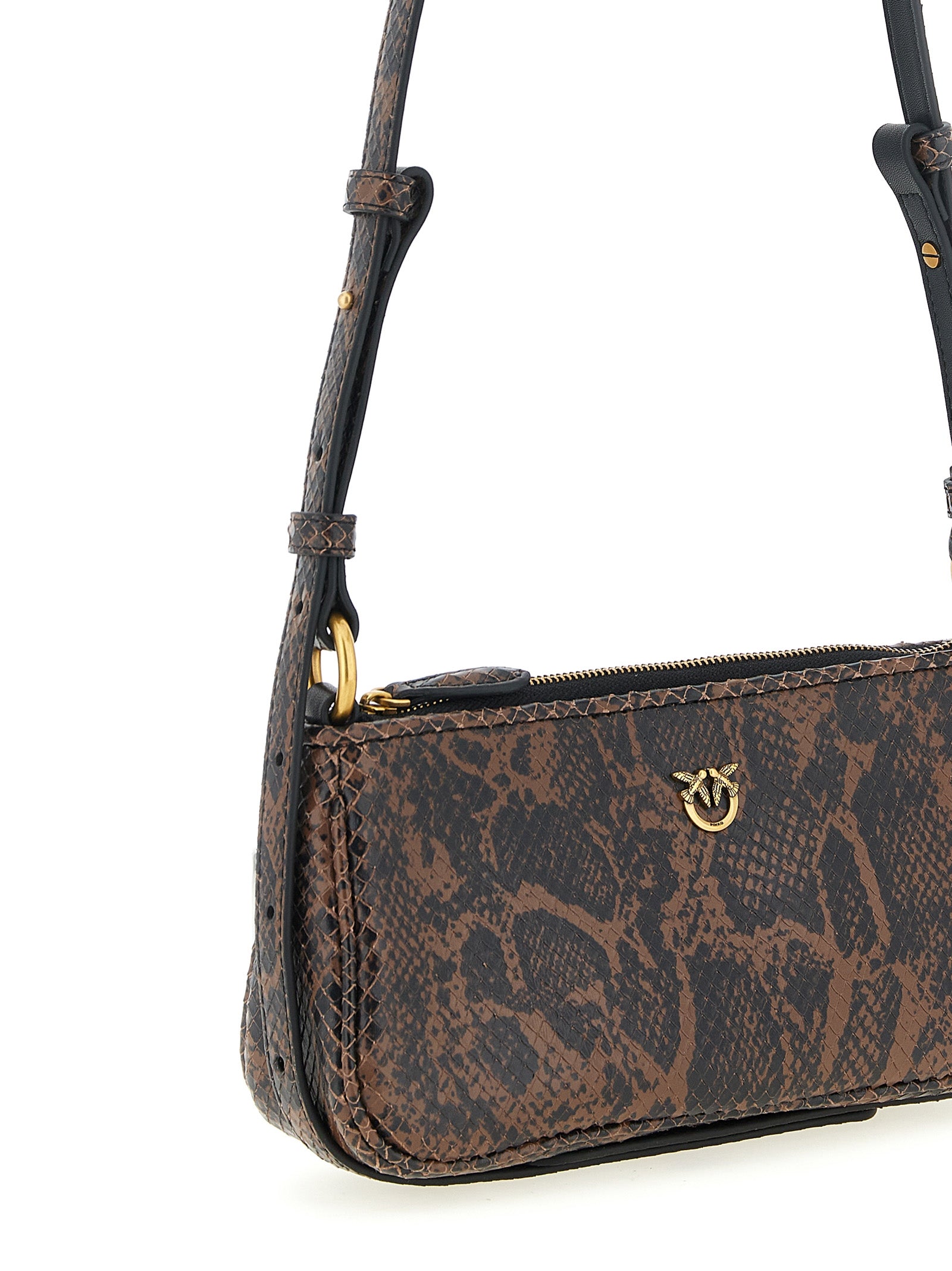 PINKO Brown Calfskin Crossbody Women's Bag