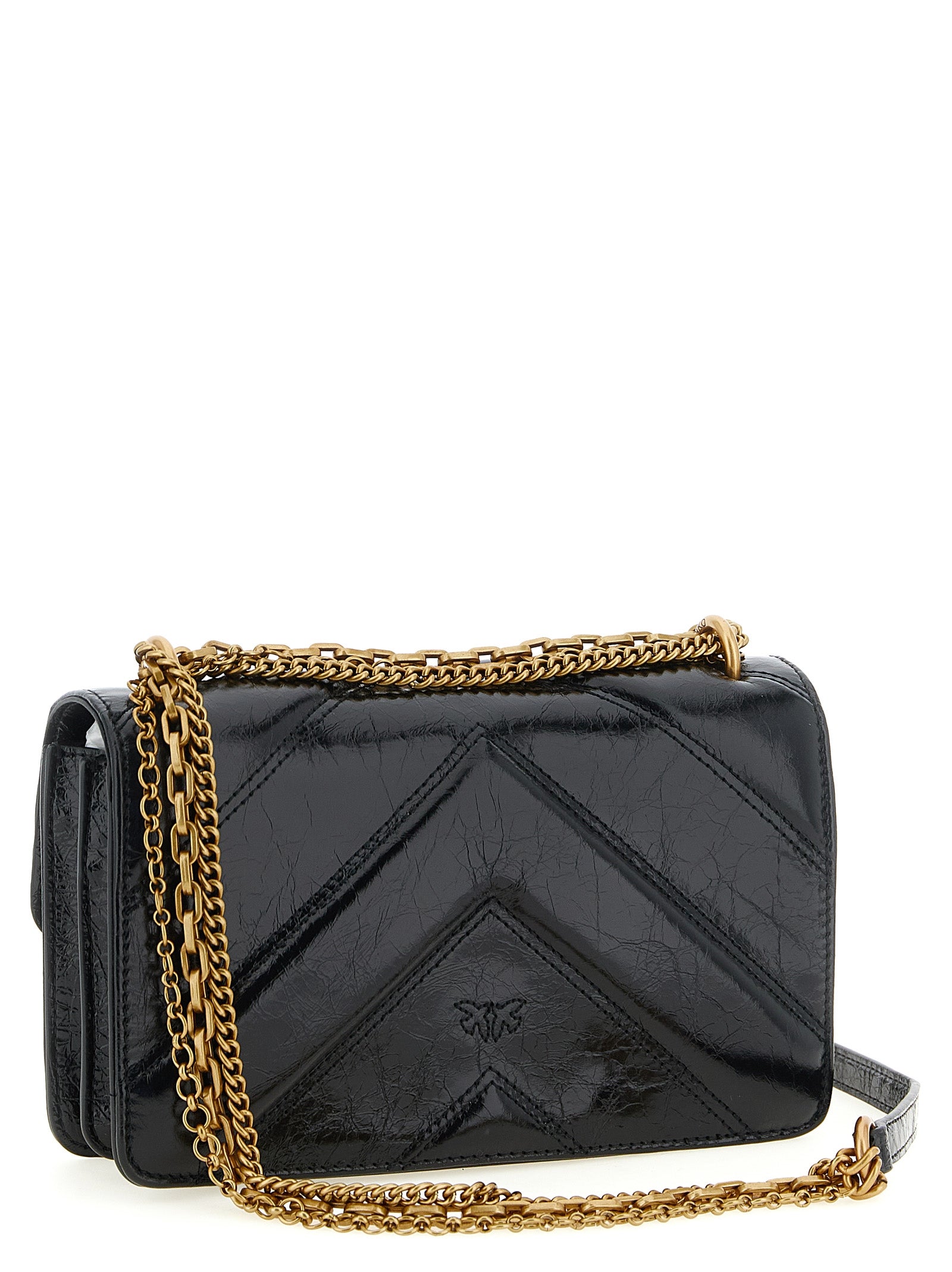 PINKO Black Calfskin Crossbody Women's Bag