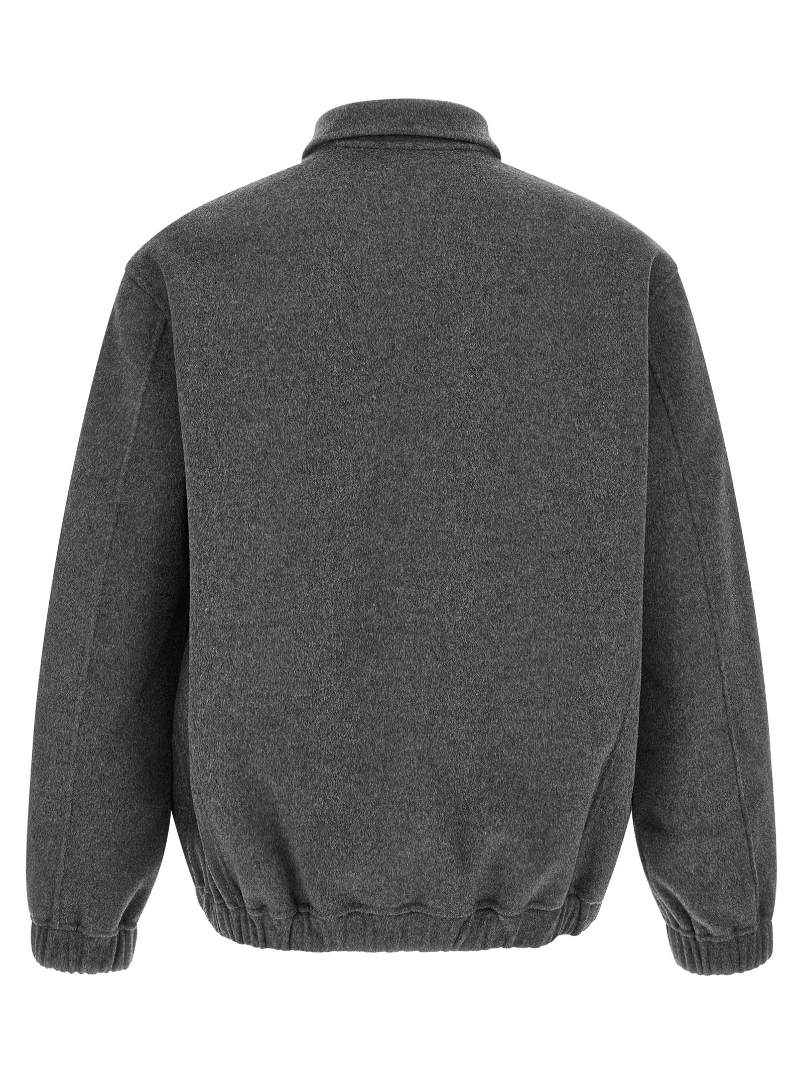GIORGIO BRATO Gray Wool Full-Length Men's Jacket