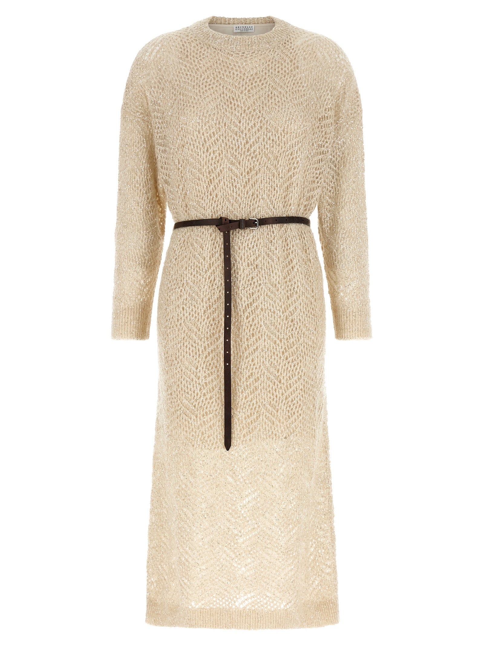 Brunello Cucinelli Beige Polyamide Midi Women's Dress