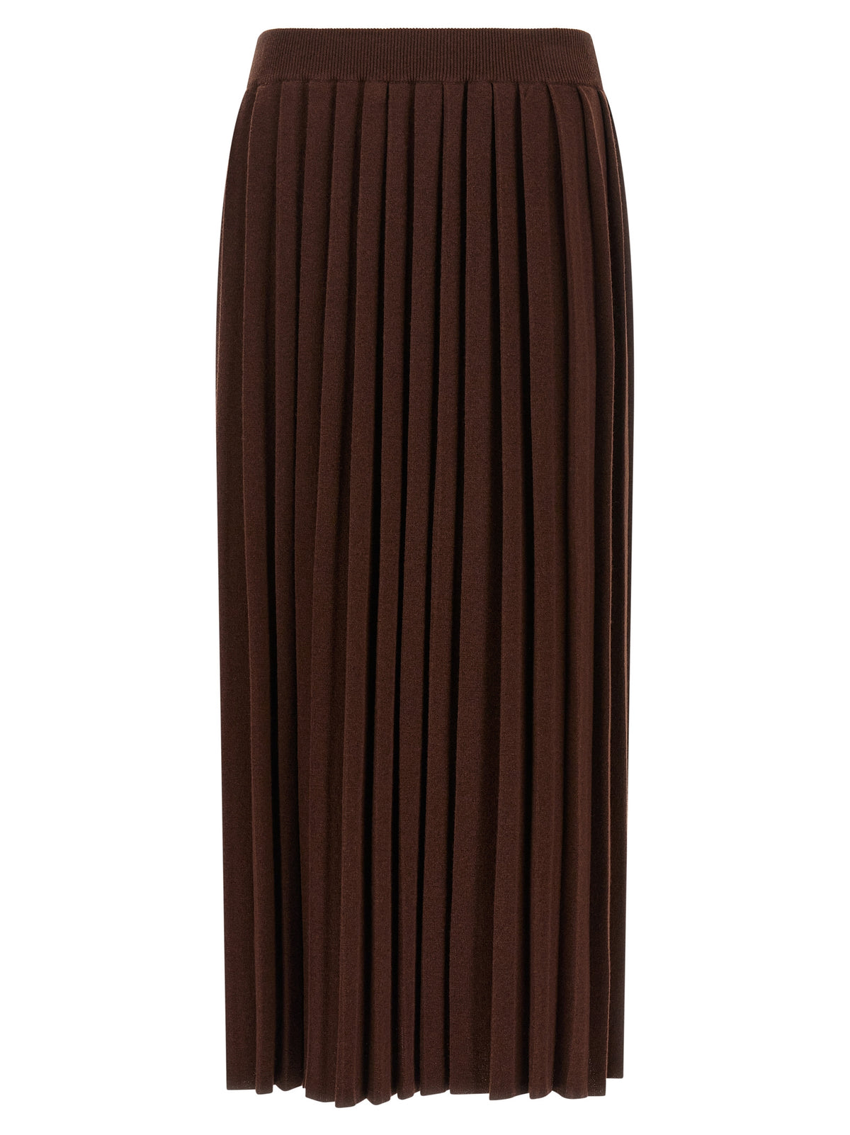 Fabiana Filippi Brown Virgin Wool Midi Women's Skirt