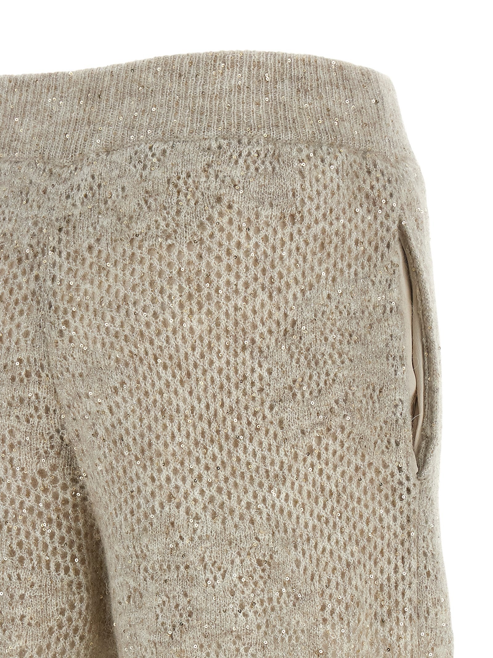 Brunello Cucinelli Beige Nylon Casual Women's Pants