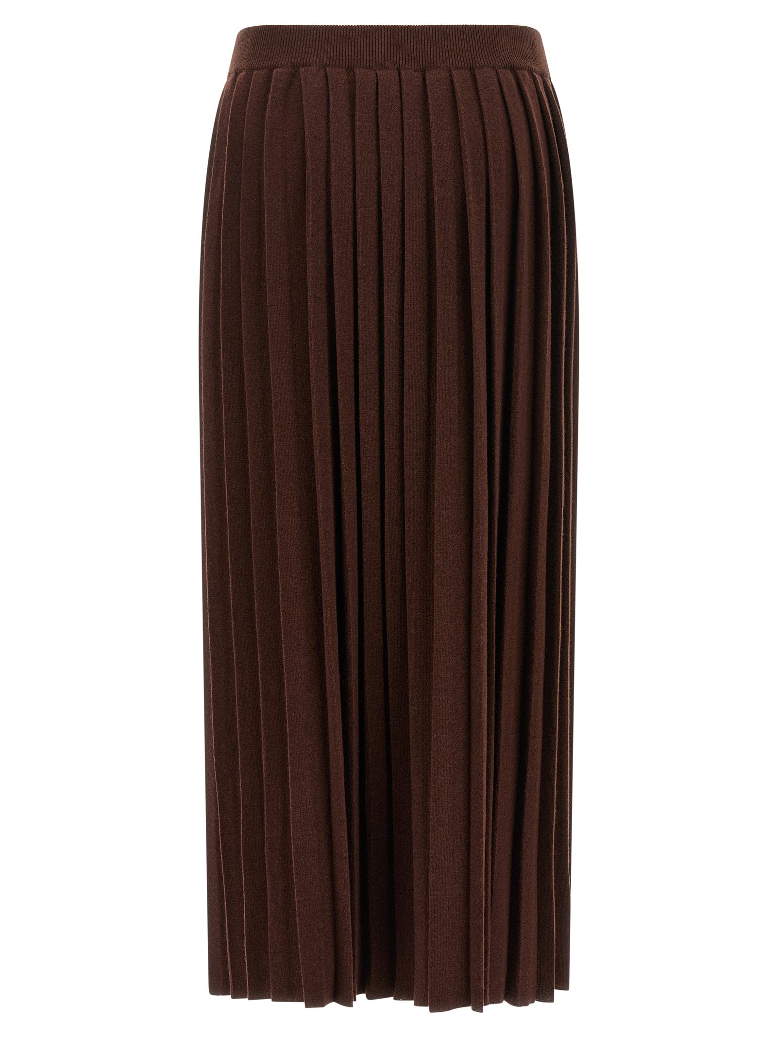 Fabiana Filippi Brown Virgin Wool Midi Women's Skirt