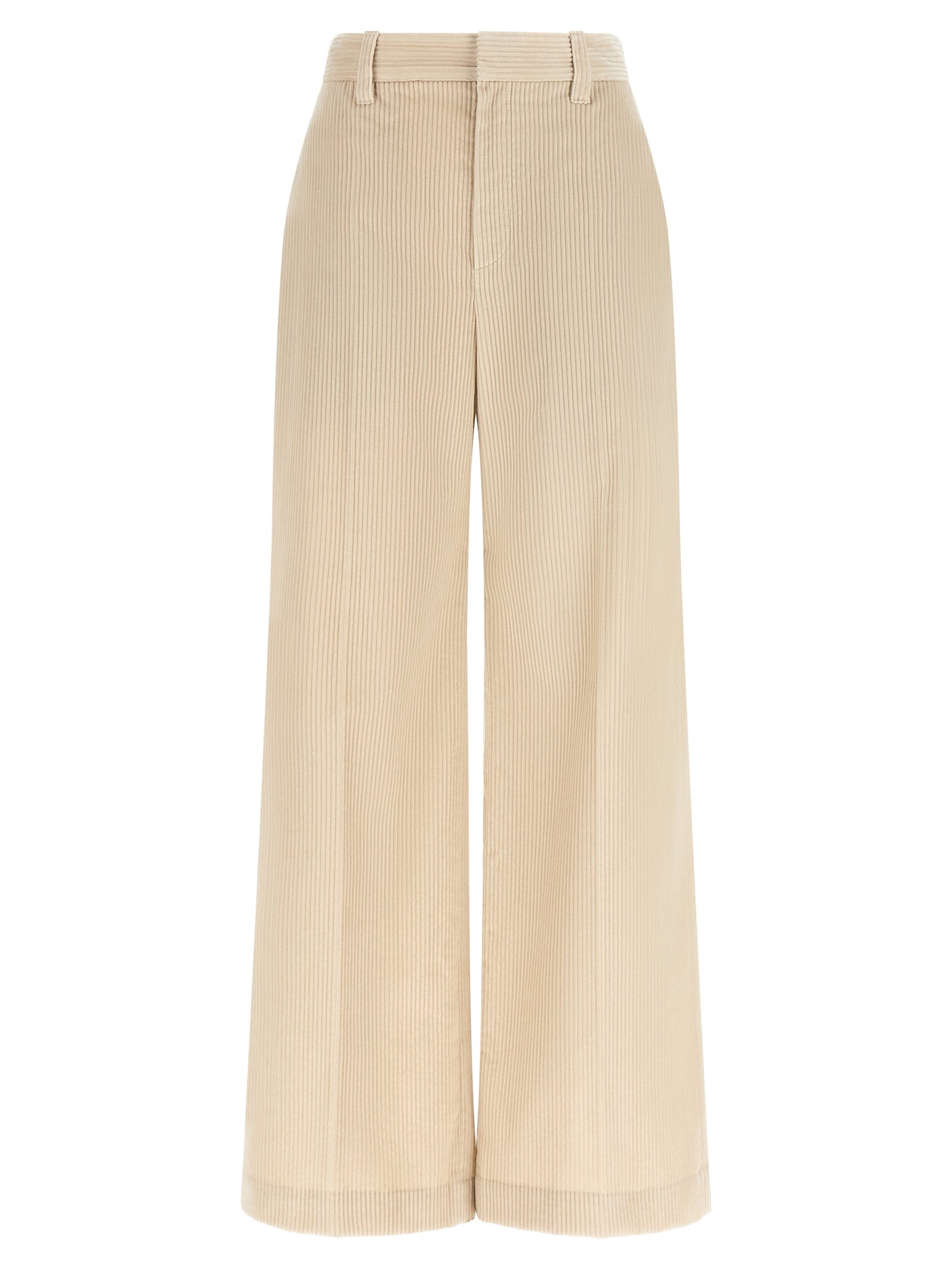 Brunello Cucinelli Beige Cotton Casual Women's Pants