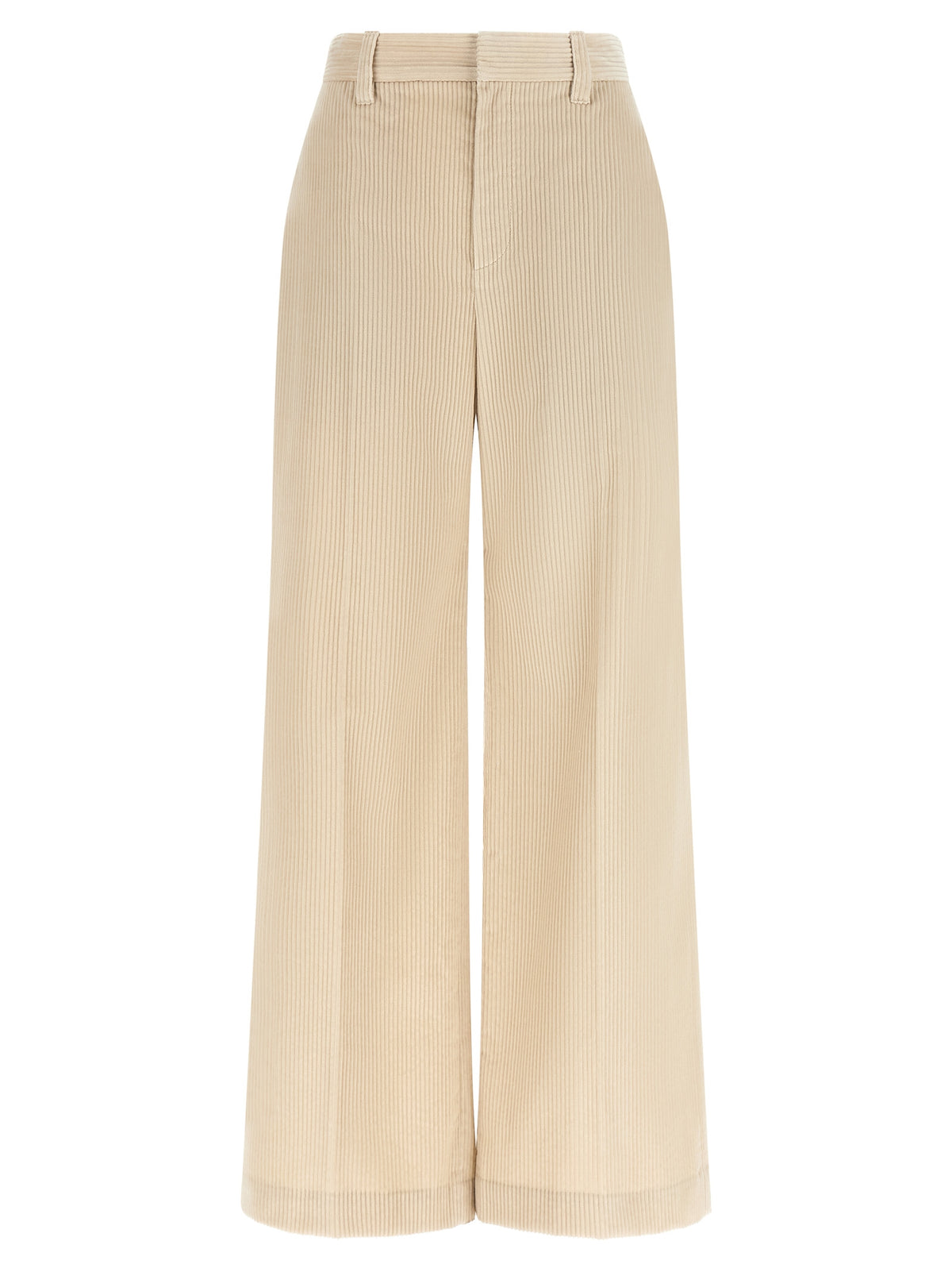 Brunello Cucinelli Beige Cotton Casual Women's Pants