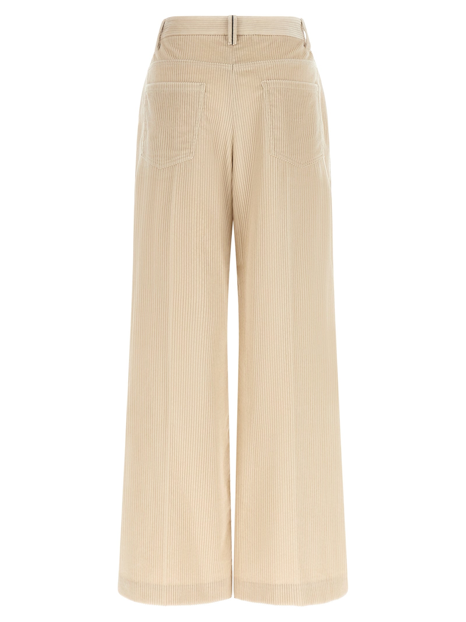 Brunello Cucinelli Beige Cotton Casual Women's Pants