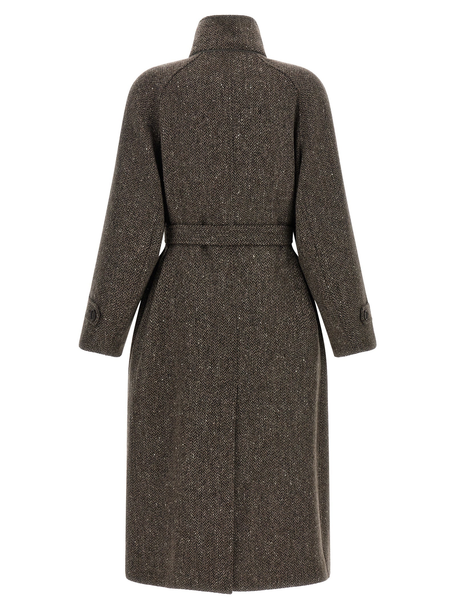 Brunello Cucinelli Brown Virgin Wool Women's Coat