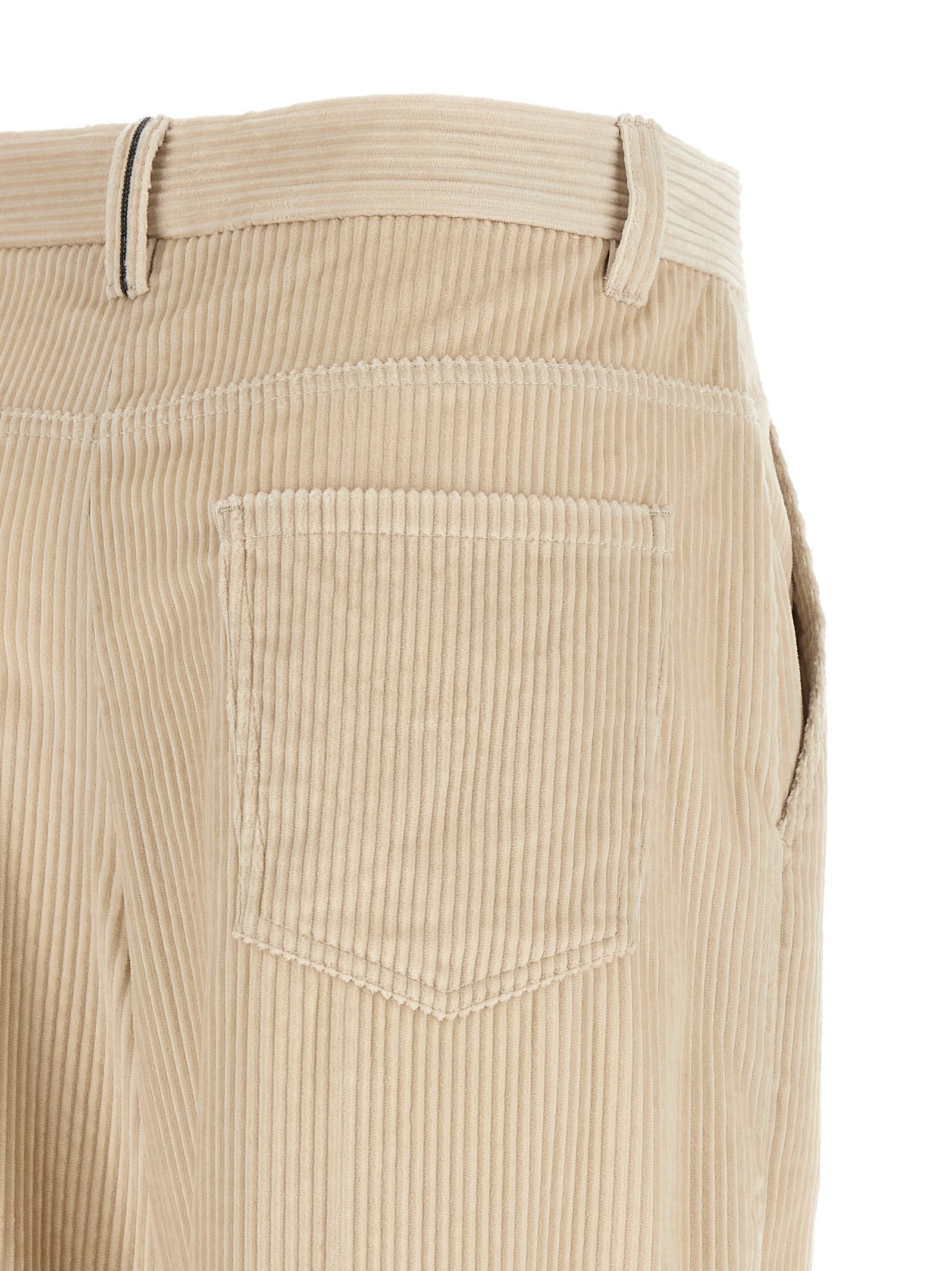 Brunello Cucinelli Beige Cotton Casual Women's Pants
