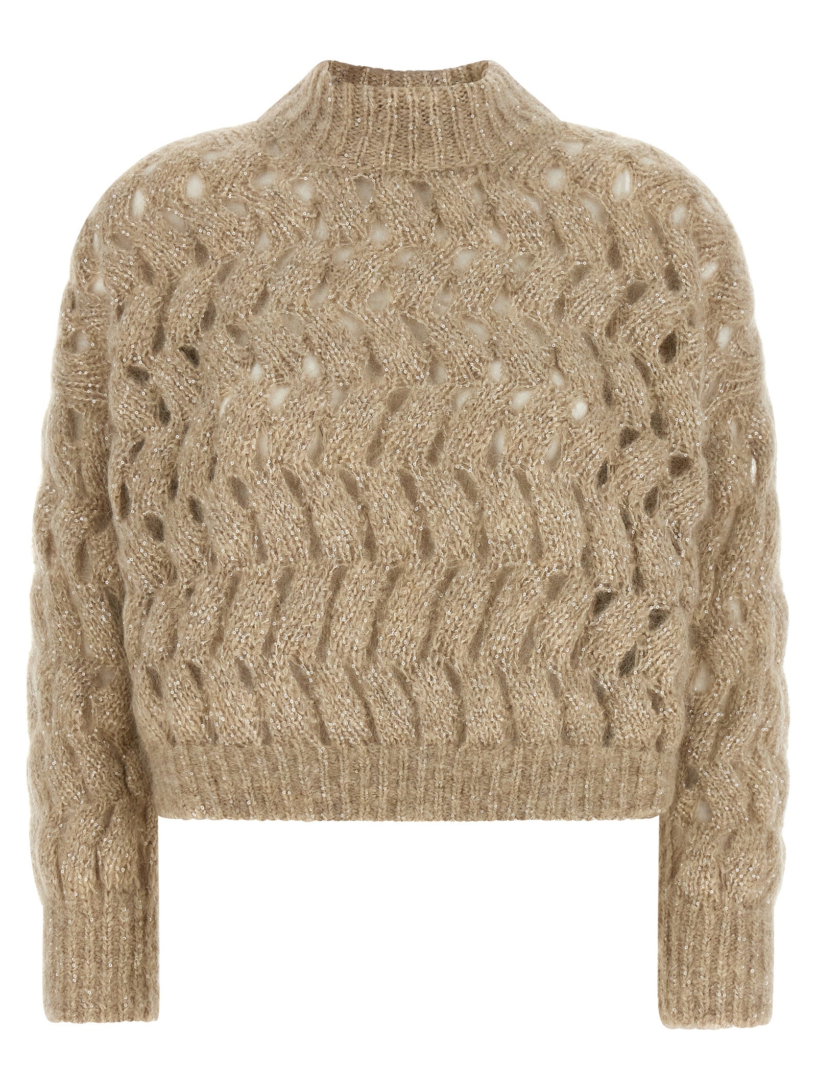 Brunello Cucinelli Beige Wool Women's Cardigan