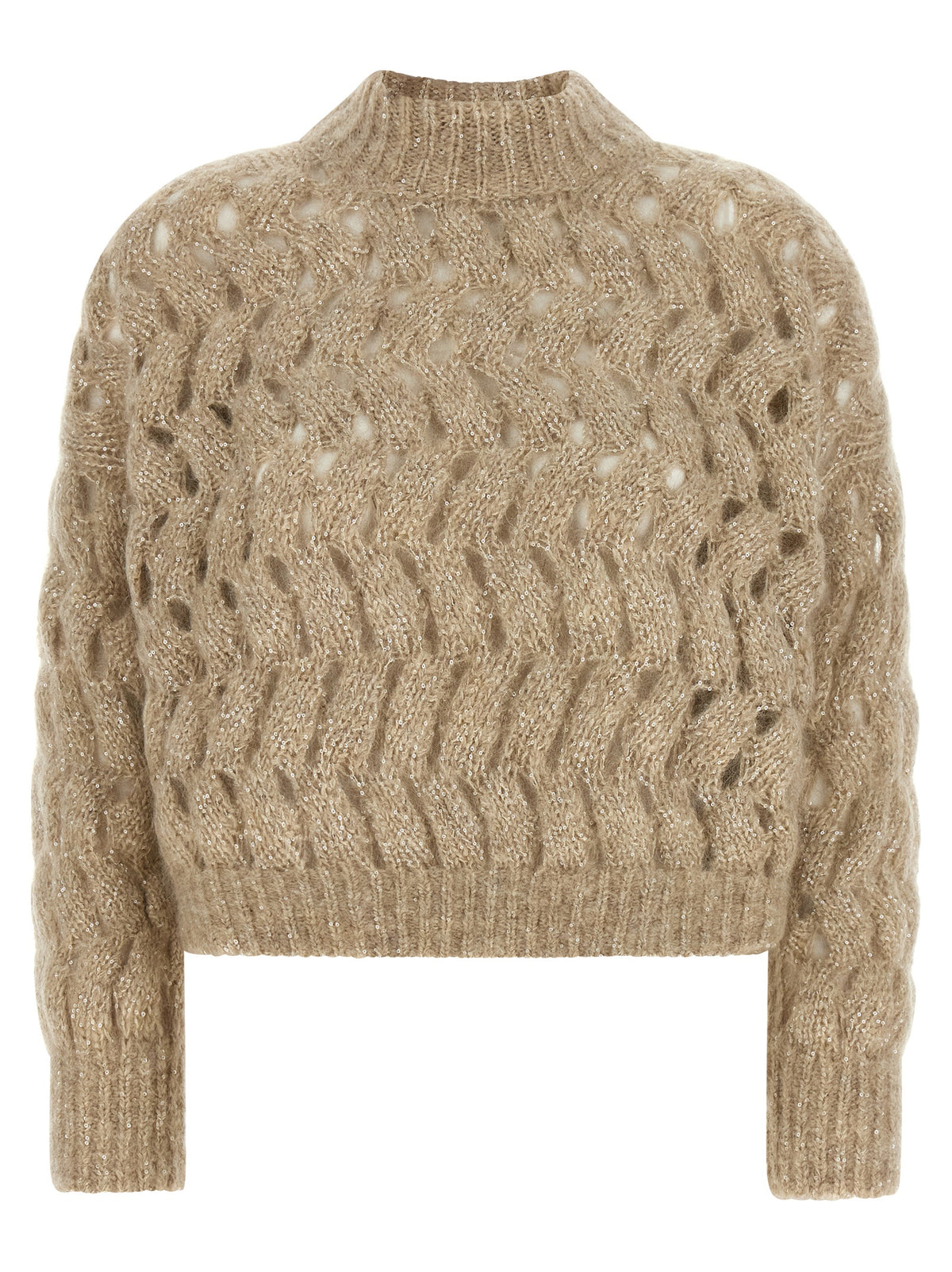 Brunello Cucinelli Beige Wool Women's Cardigan
