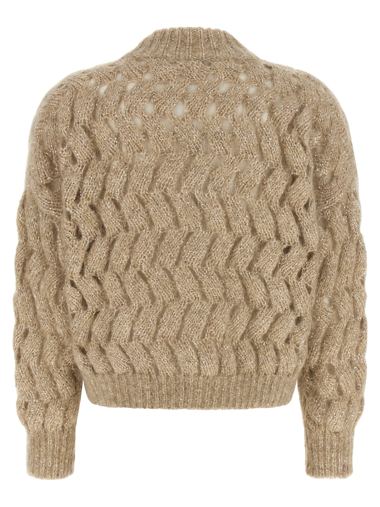 Brunello Cucinelli Beige Wool Women's Cardigan