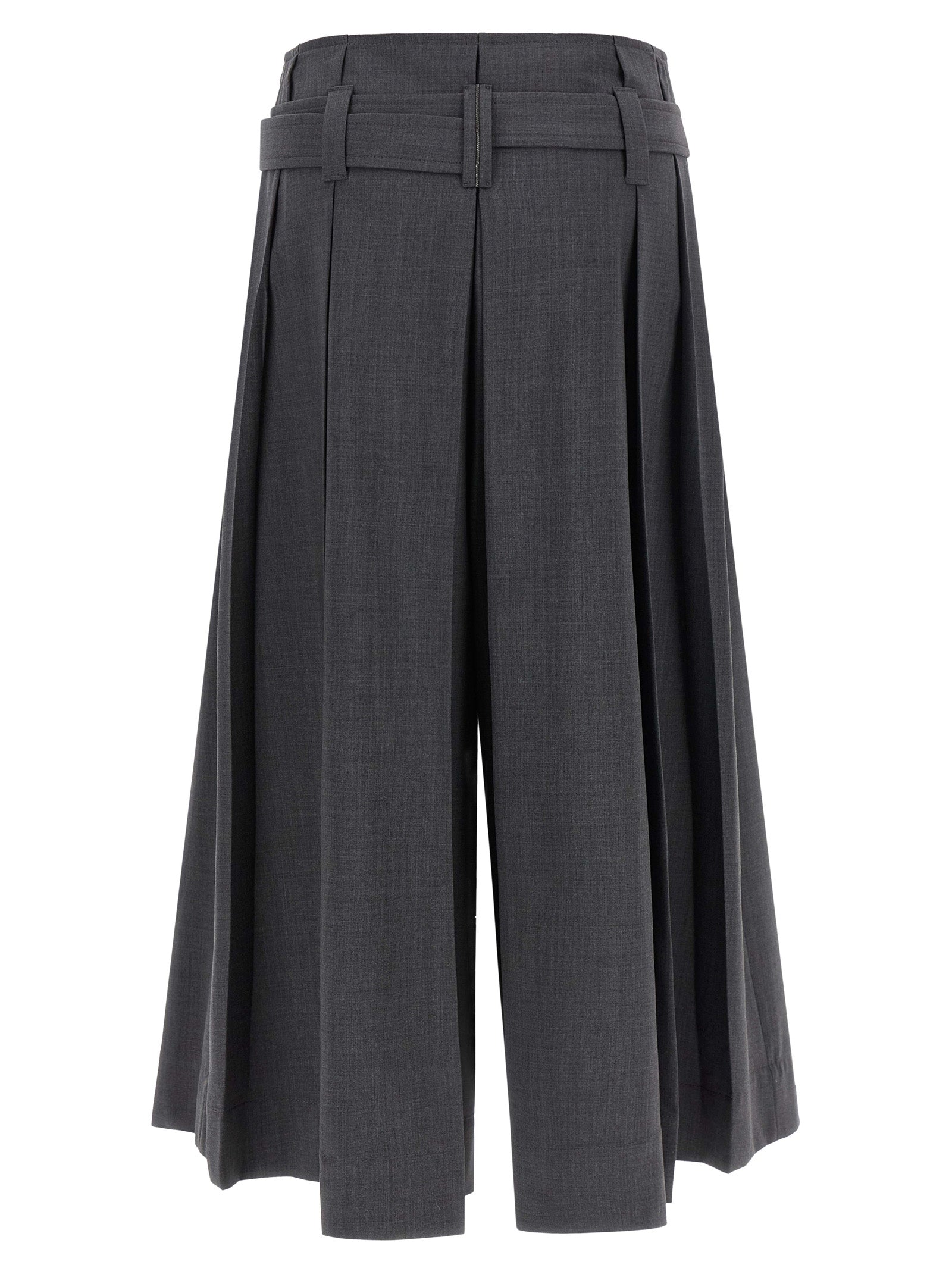 Brunello Cucinelli Gray Virgin Wool Bermuda Women's Shorts